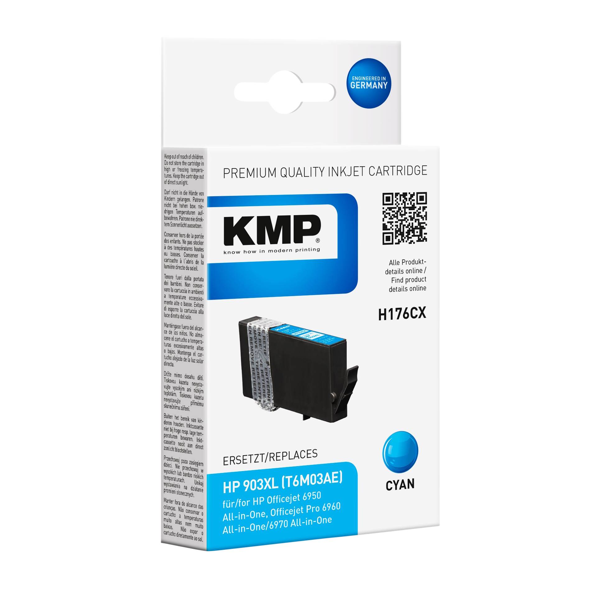 KMP H176CX cartuccia ciano compatibile con HP T6M03AE 903XL