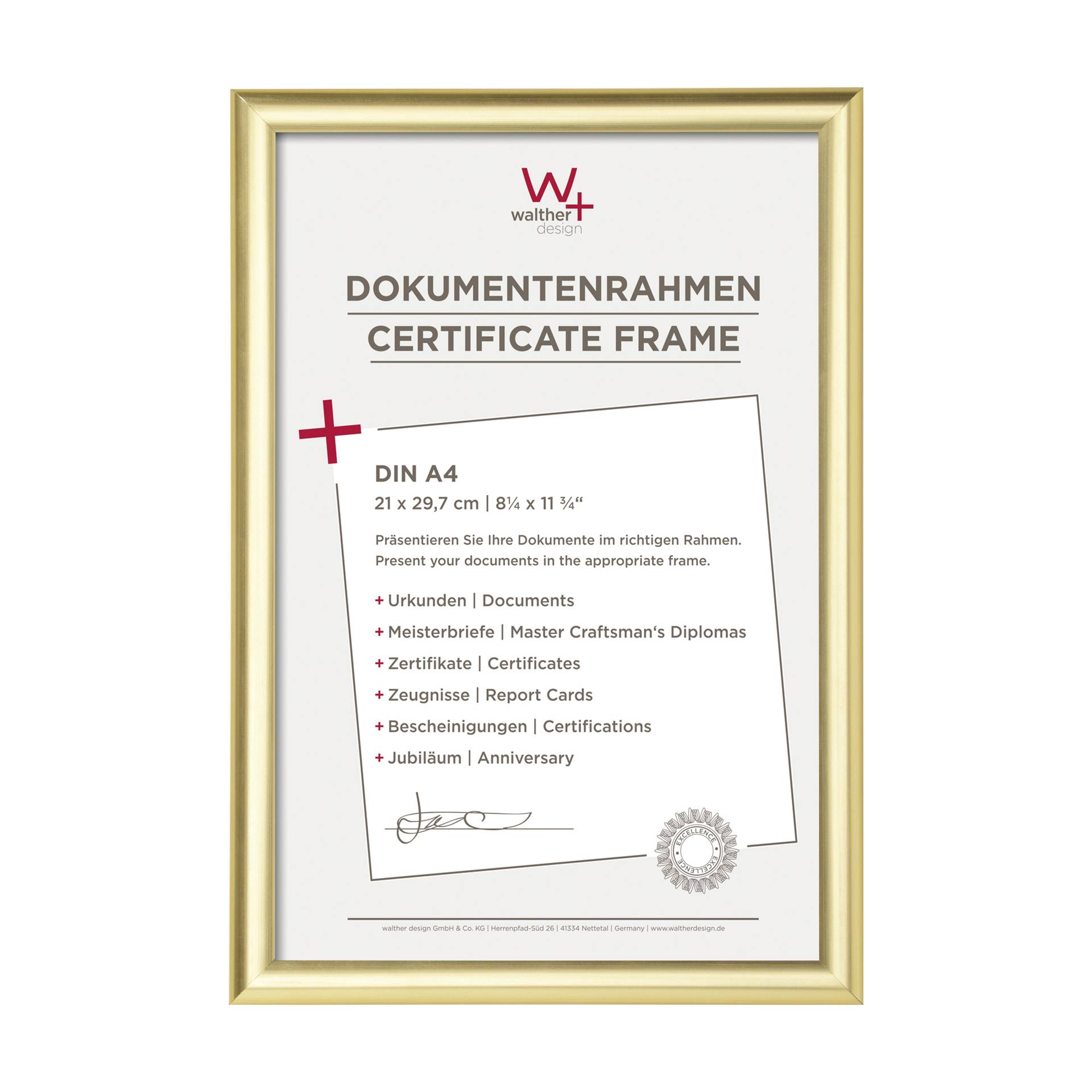 Walther Trendstyle       21x29,7 plastica oro DIN A4 KP130G