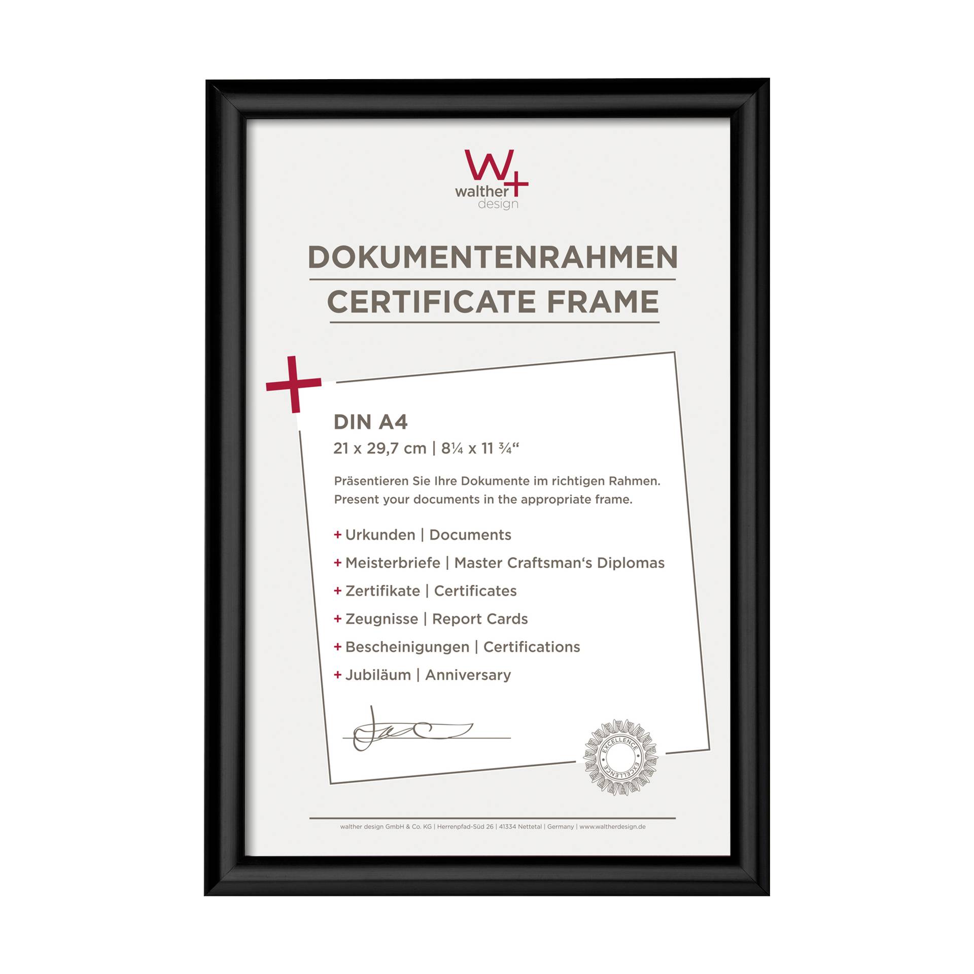 Walther Trendstyle       21x29,7 plastica nero DIN A4 KP130B