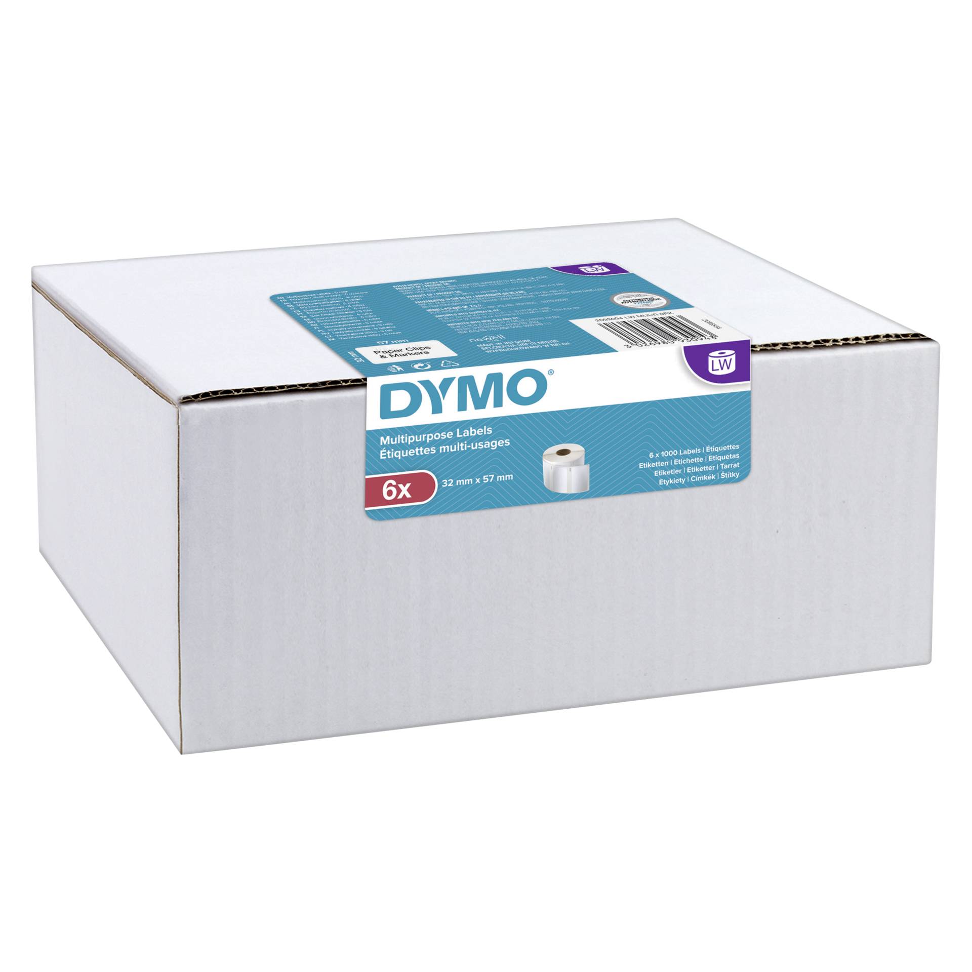 Dymo etichette multiuso 32 x 57 mm bianco 6x 1000 pz.