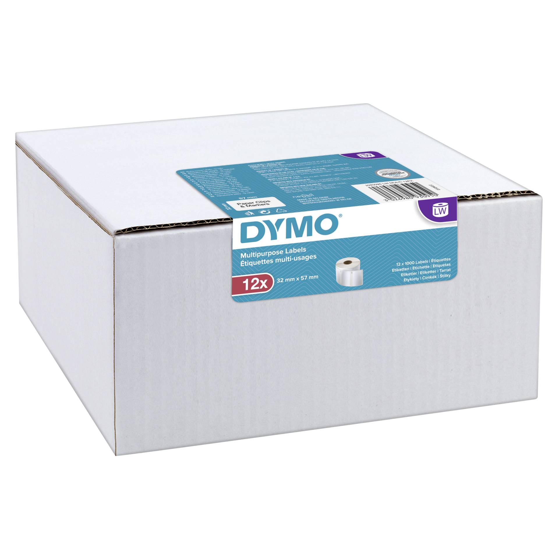 Dymo etichette multiuso 32 x 57 mm bianco 12x 1000 pz.