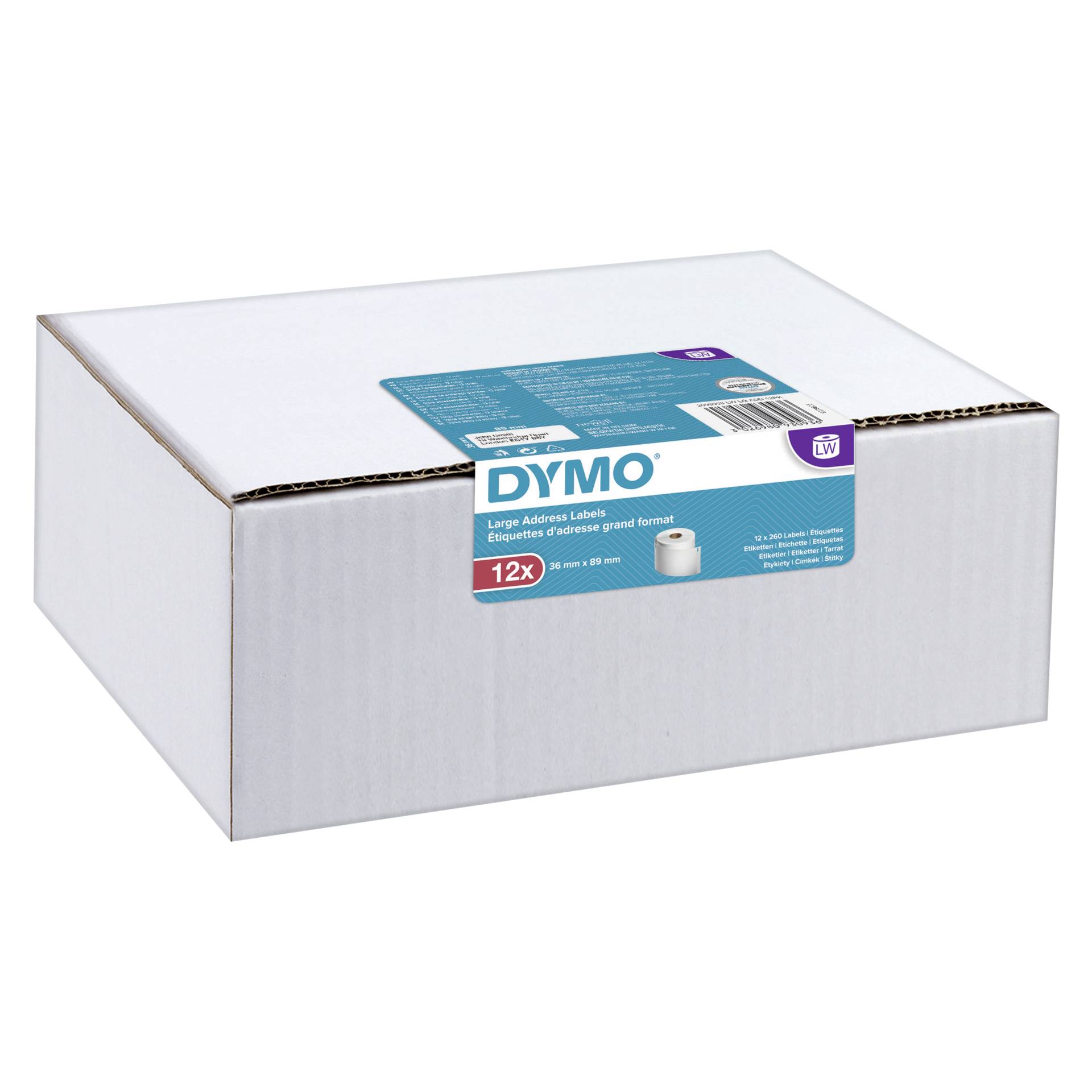 Dymo etichette indirizzo grande 36 x 89 mm bianco 12x 260 pz