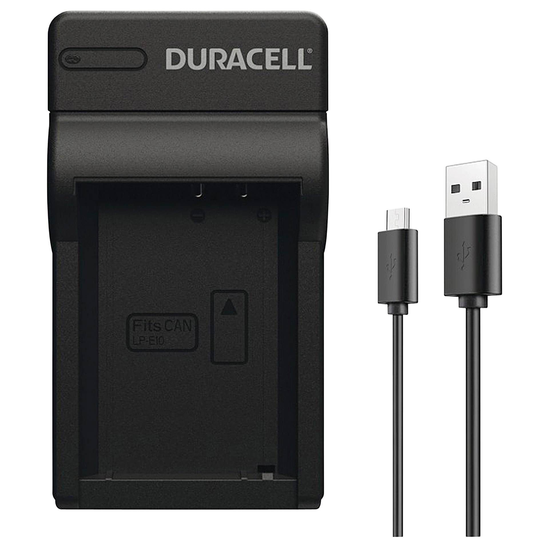 Duracell caricabatt.con cavo USB per DR9967/LP-E10
