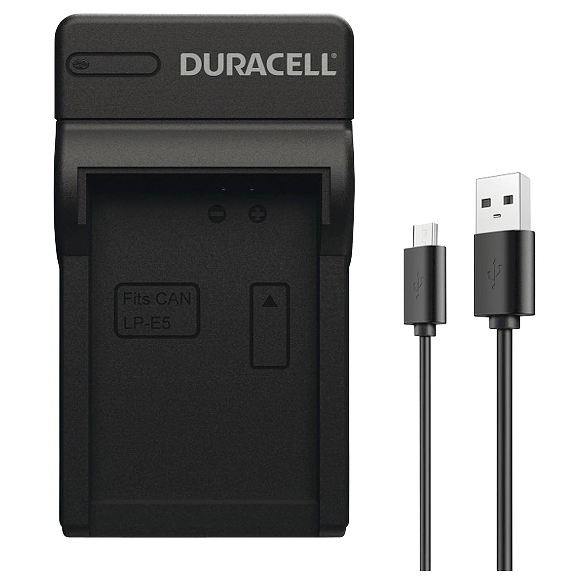 Duracell caricabatt.con cavo USB per DR9925/LP-E5