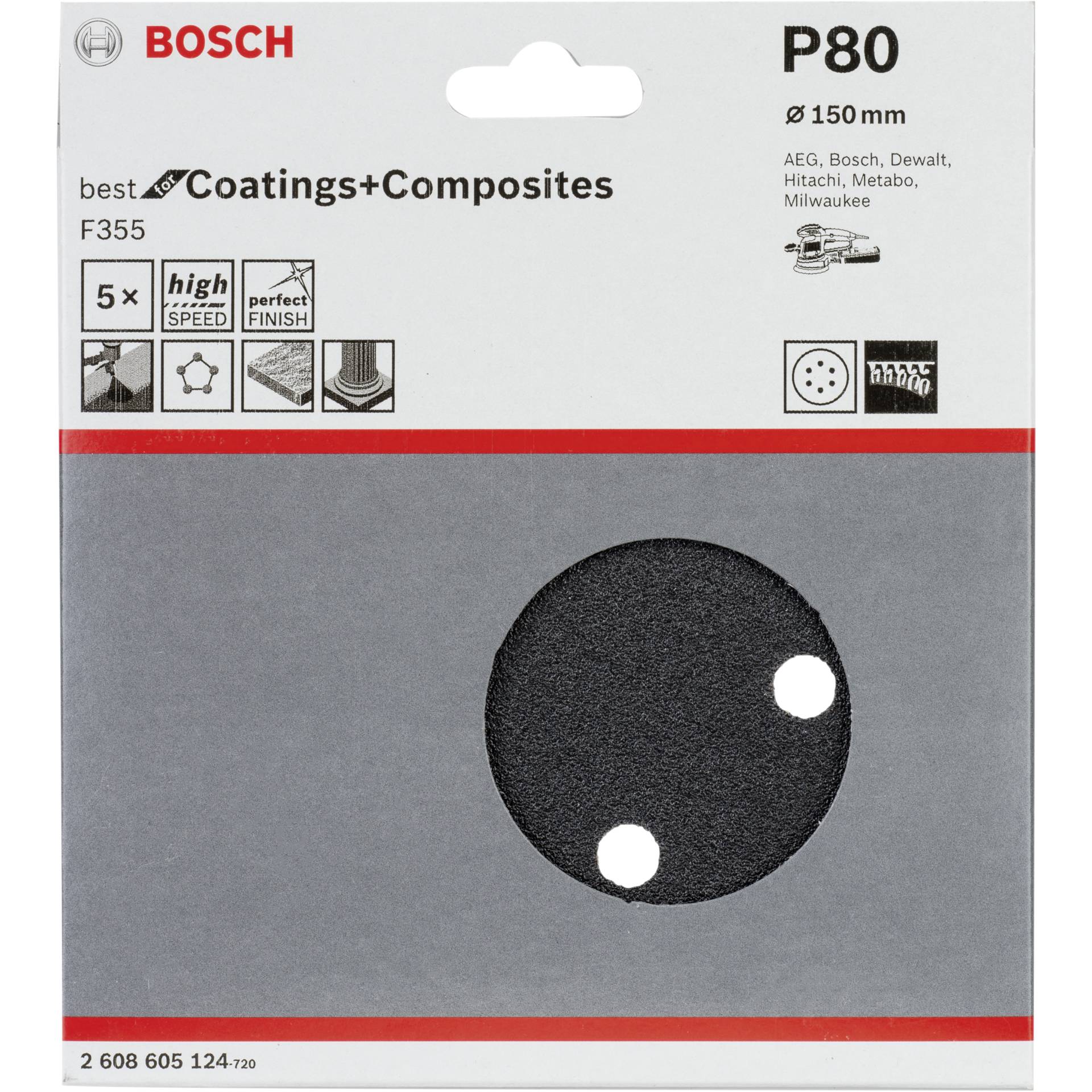 Bosch foglio abras. BfCC 150mm K80,5x