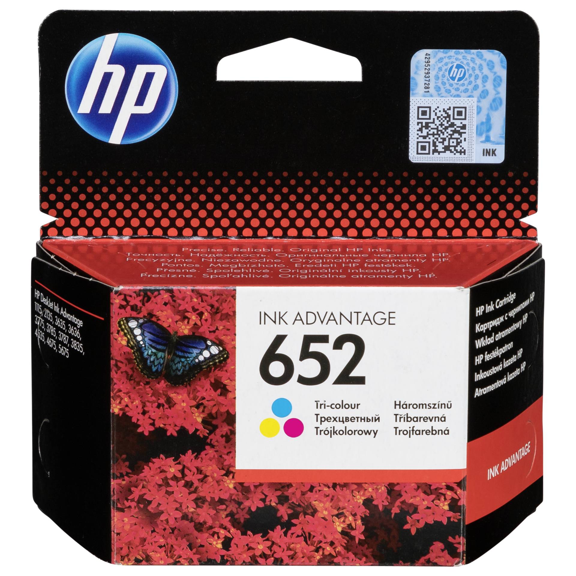 HP F6V24AE cartuccia 3 colori No. 652