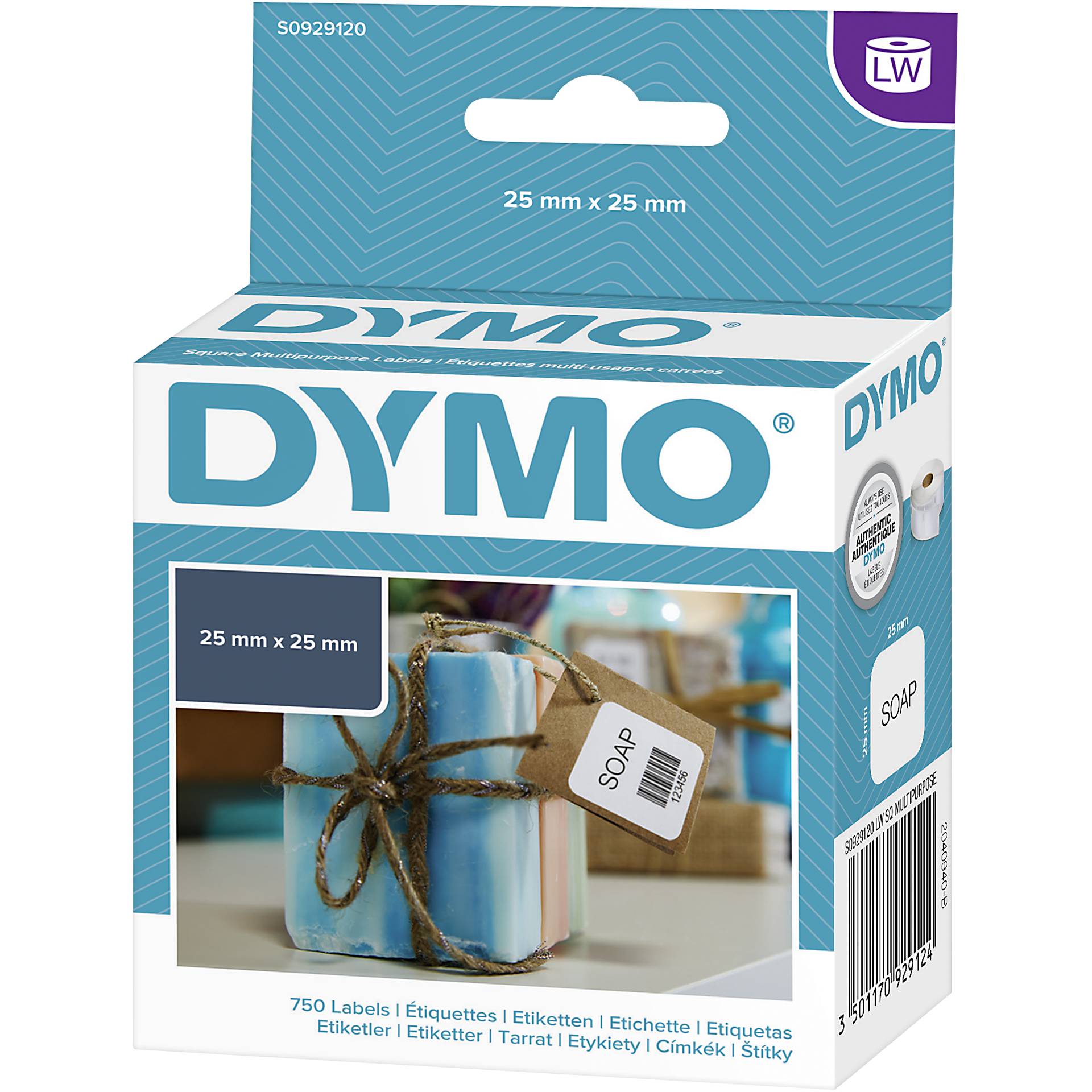 Dymo LW multiuso 25 x 25 mm, 750 pz.