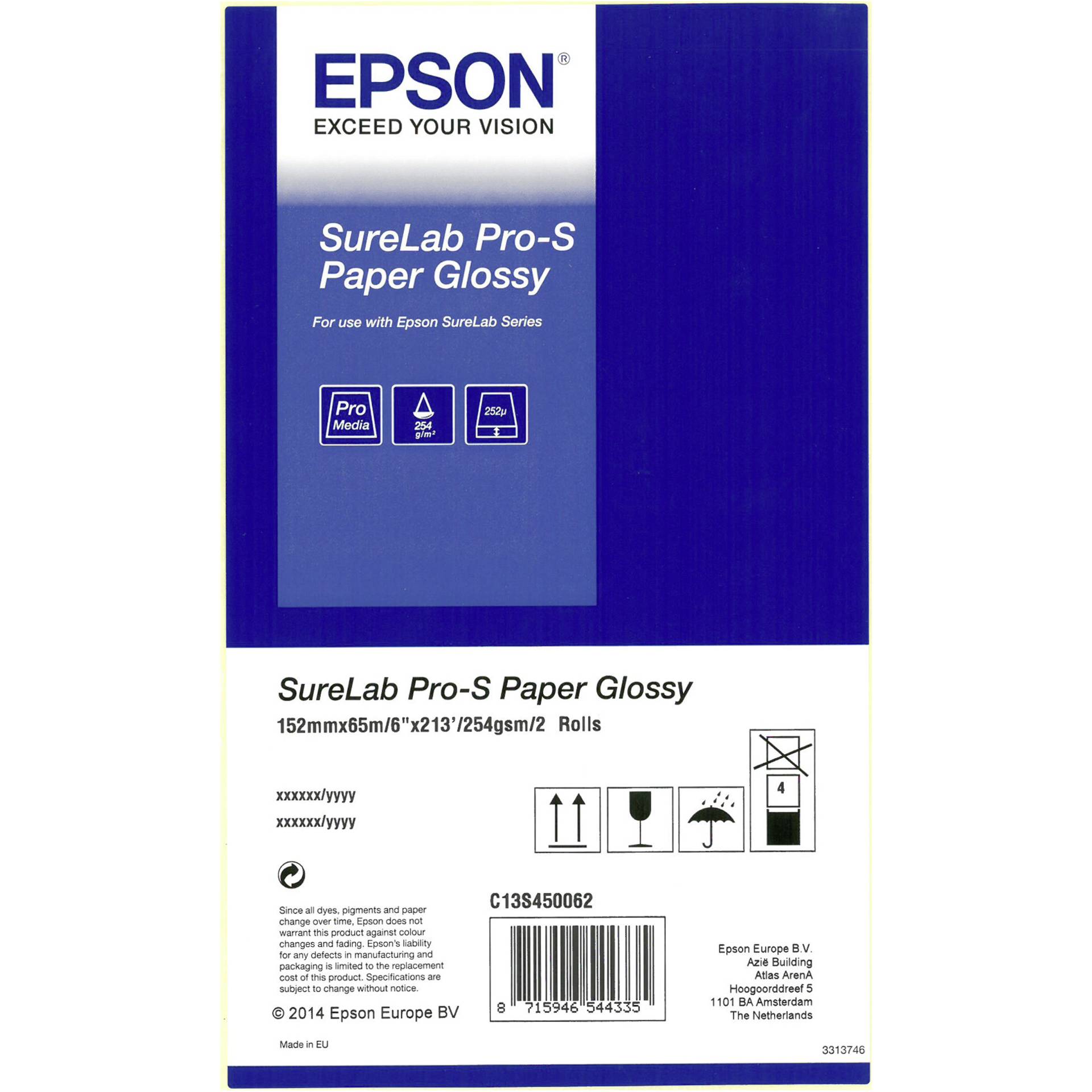 1x2 Epson SureLab Pro-S carta BP lucido 152 mm x 65 m 254 g