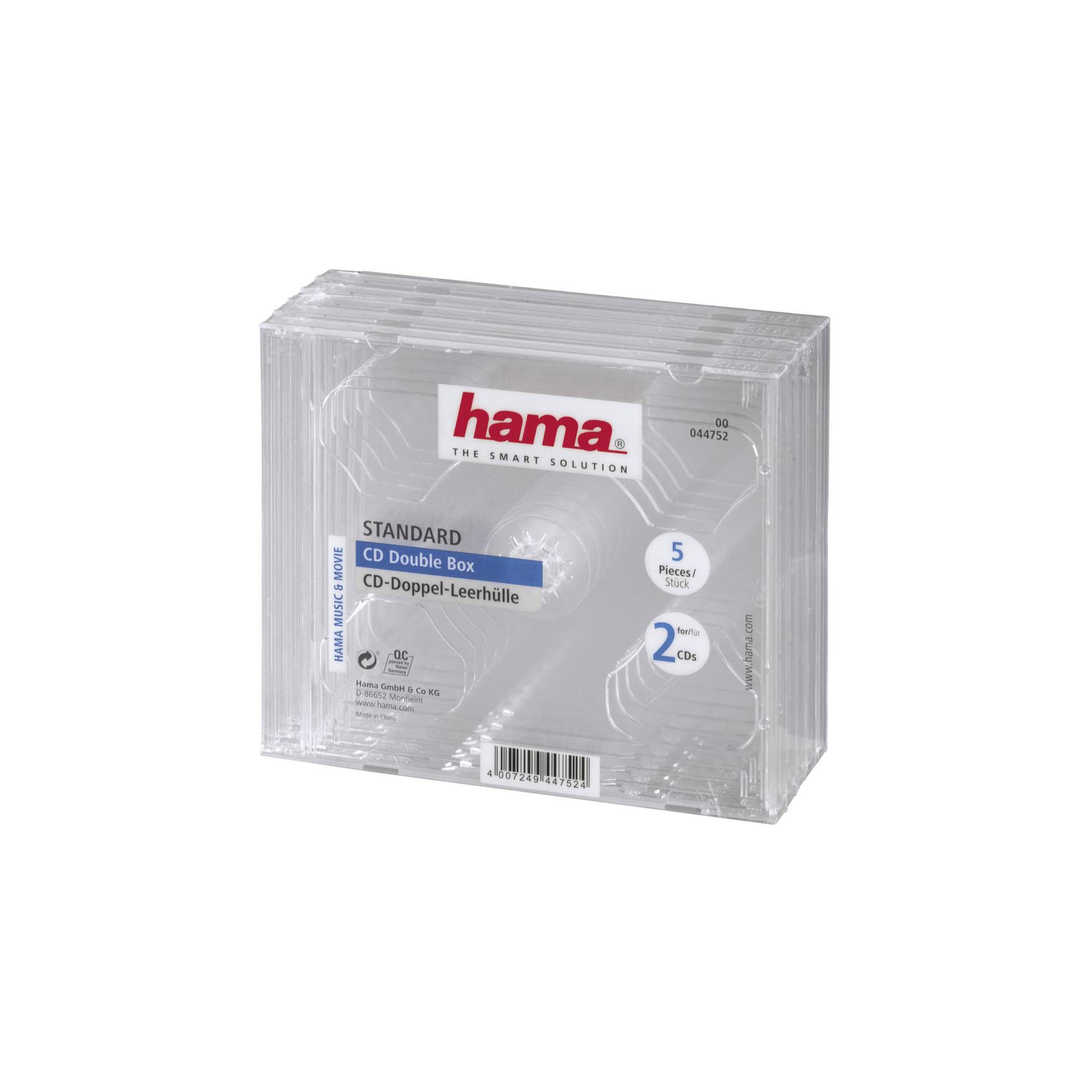 Hama CD-Double-Box confez. 5 pz. trasparente Jewel-Case
