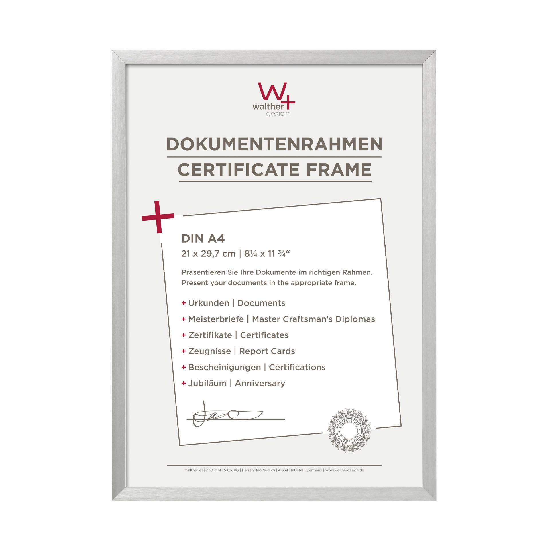 Walther Chair   DIN A4   21x29,7 aluminio argento AJ130S