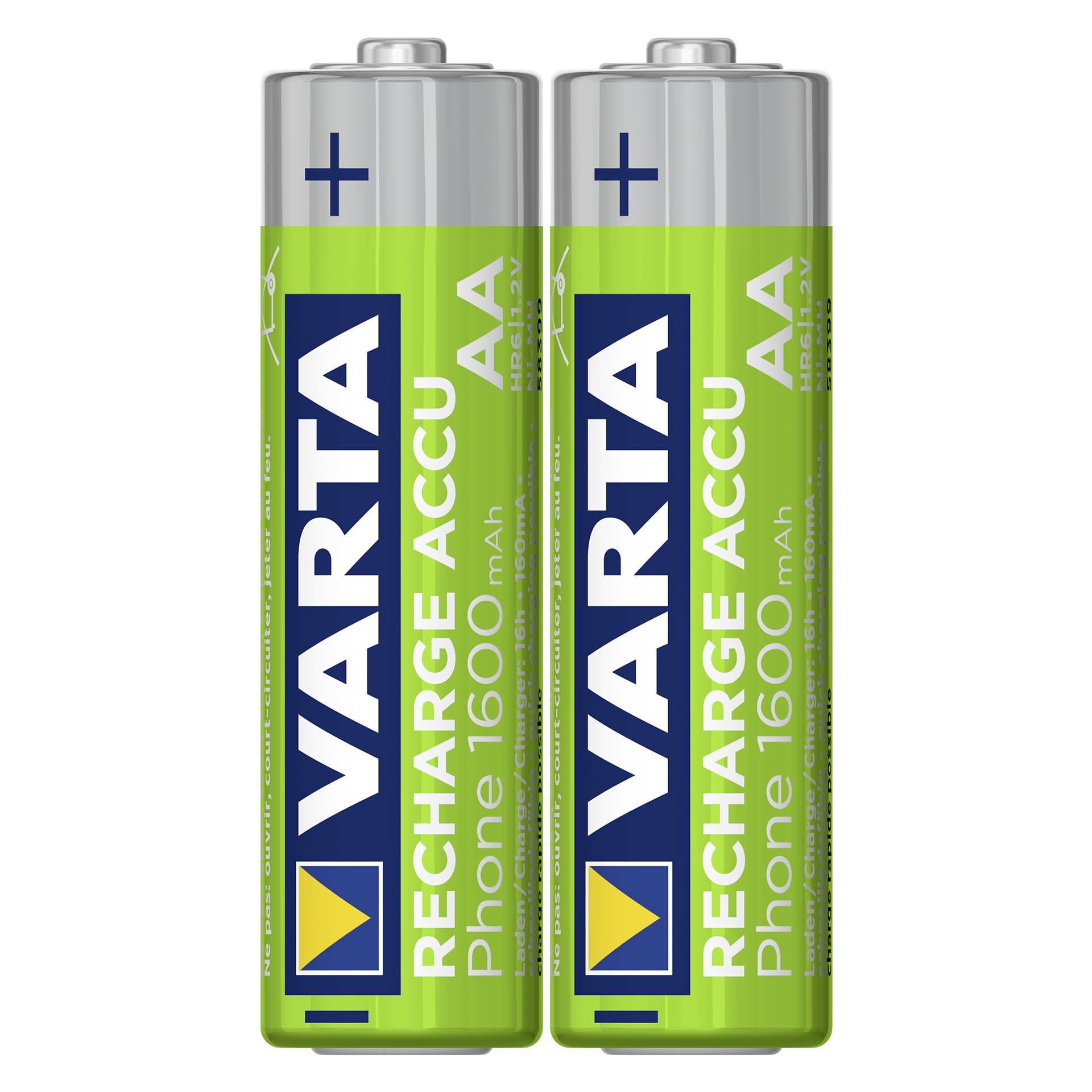 1x2 Varta Akku Professional Accu NiMH 1600 mAh AA Phone Powe