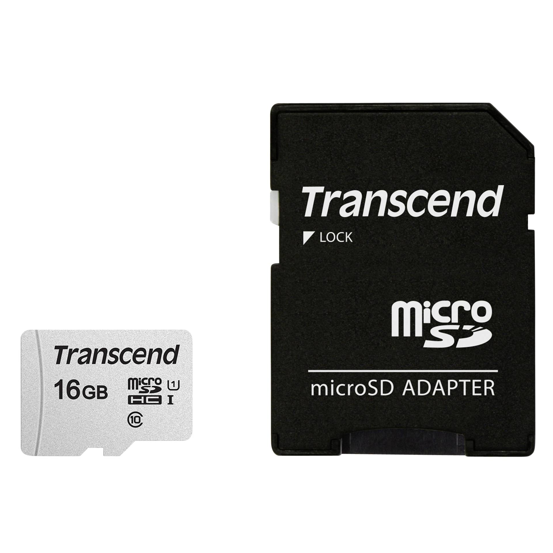 Transcend microSDHC 300S-A  16GB Class 10 UHS-I U1