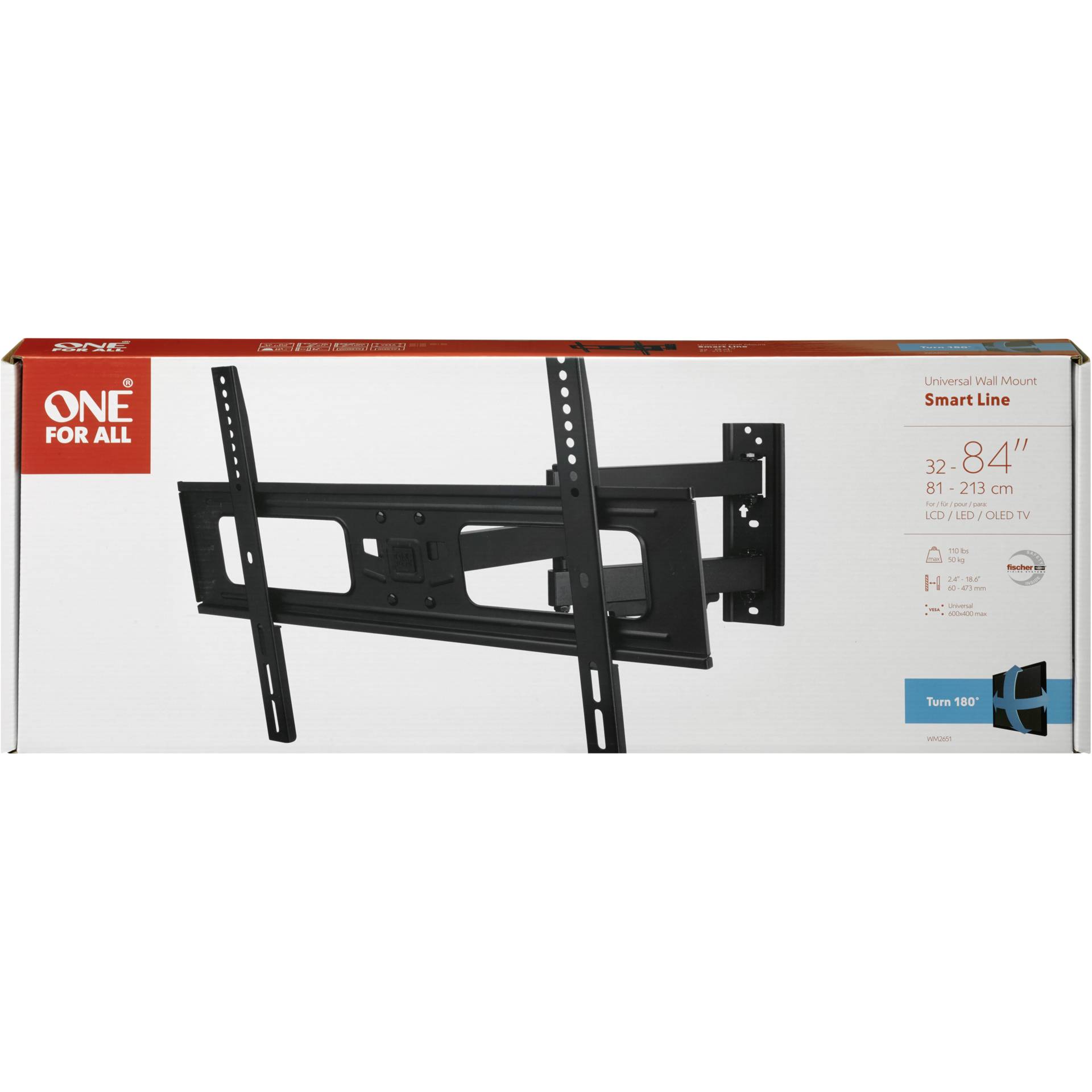 One for All TV supp. murale 84 Smart Turn 180