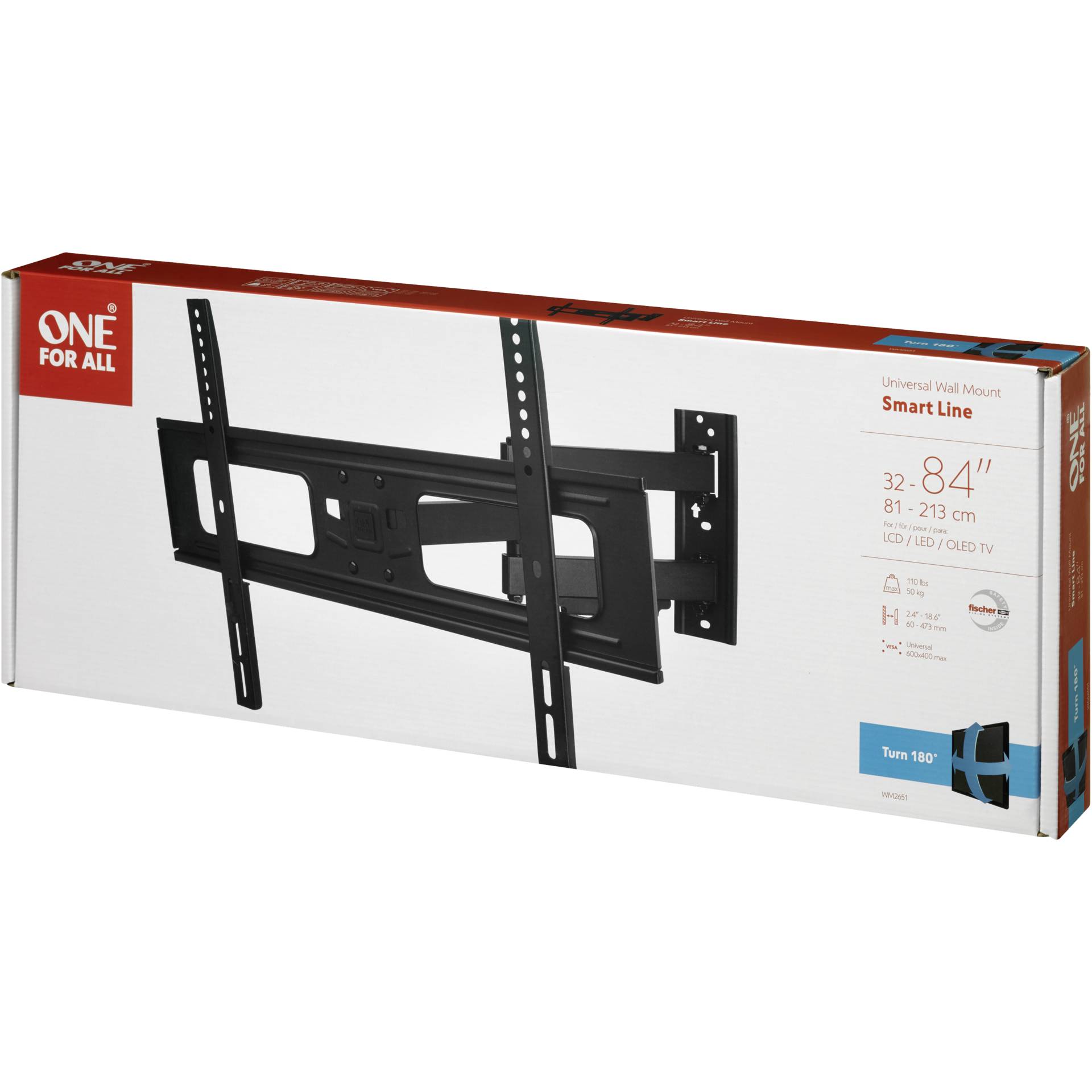 One for All TV supp. murale 84 Smart Turn 180