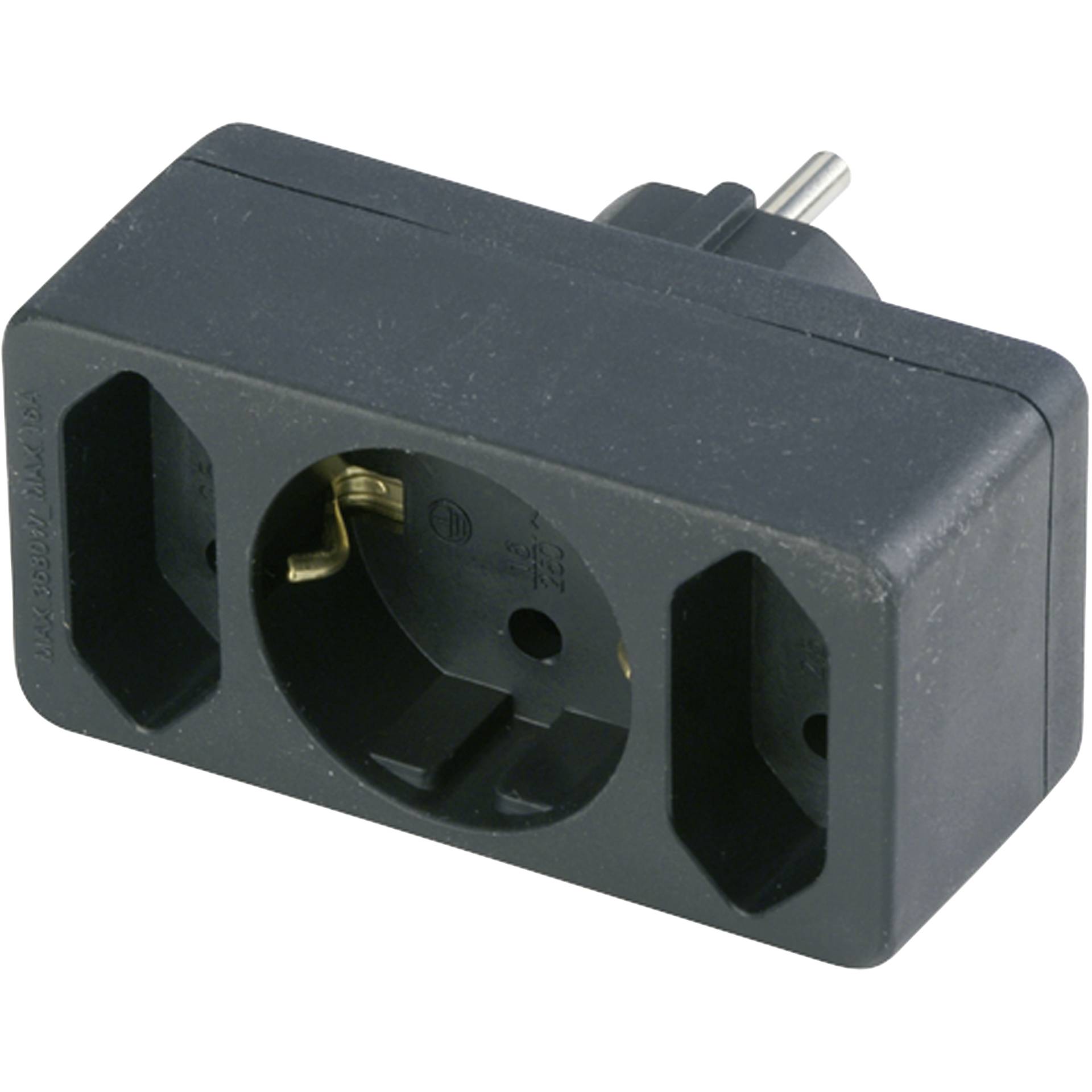 REV transition plug 2-fold + 1 Safety contact black