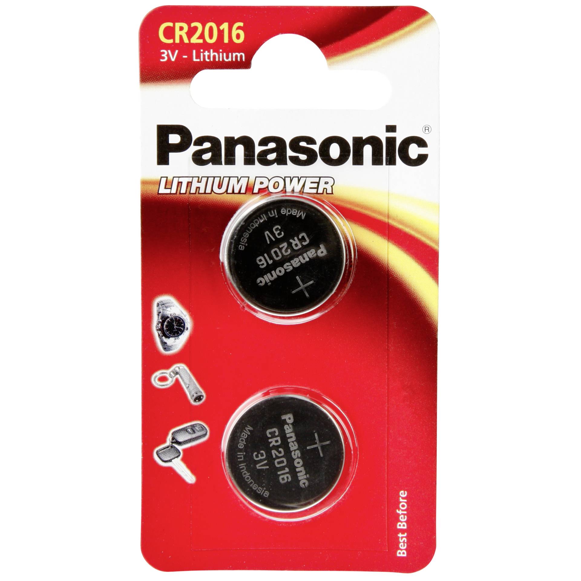 1x2 Panasonic CR 2016 Lithium Power