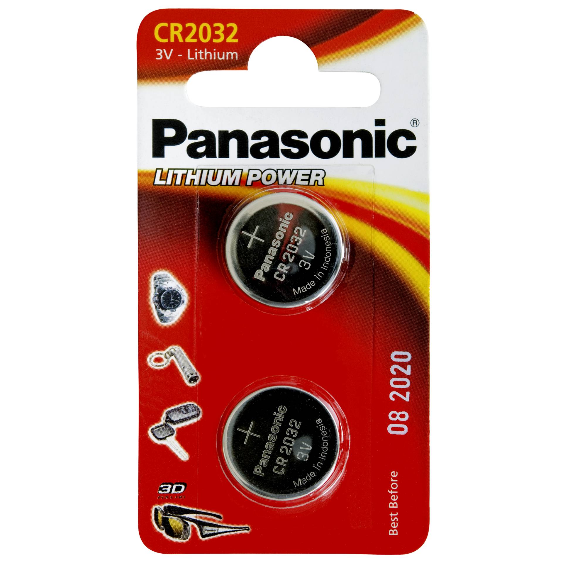 1x2 Panasonic CR 2032 Lithium Power