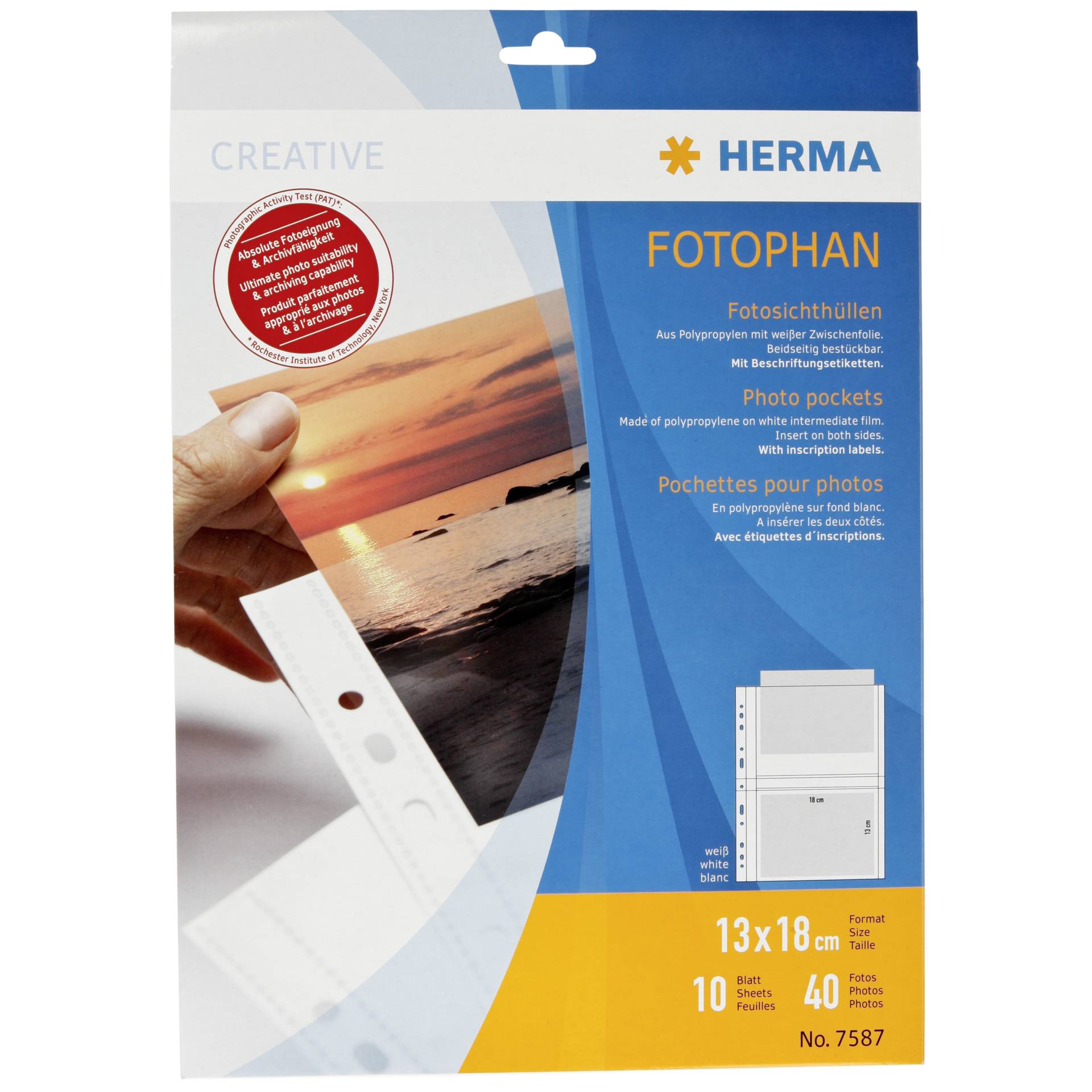 Herma fotophan 13x18 10 fogli bianchi 7587