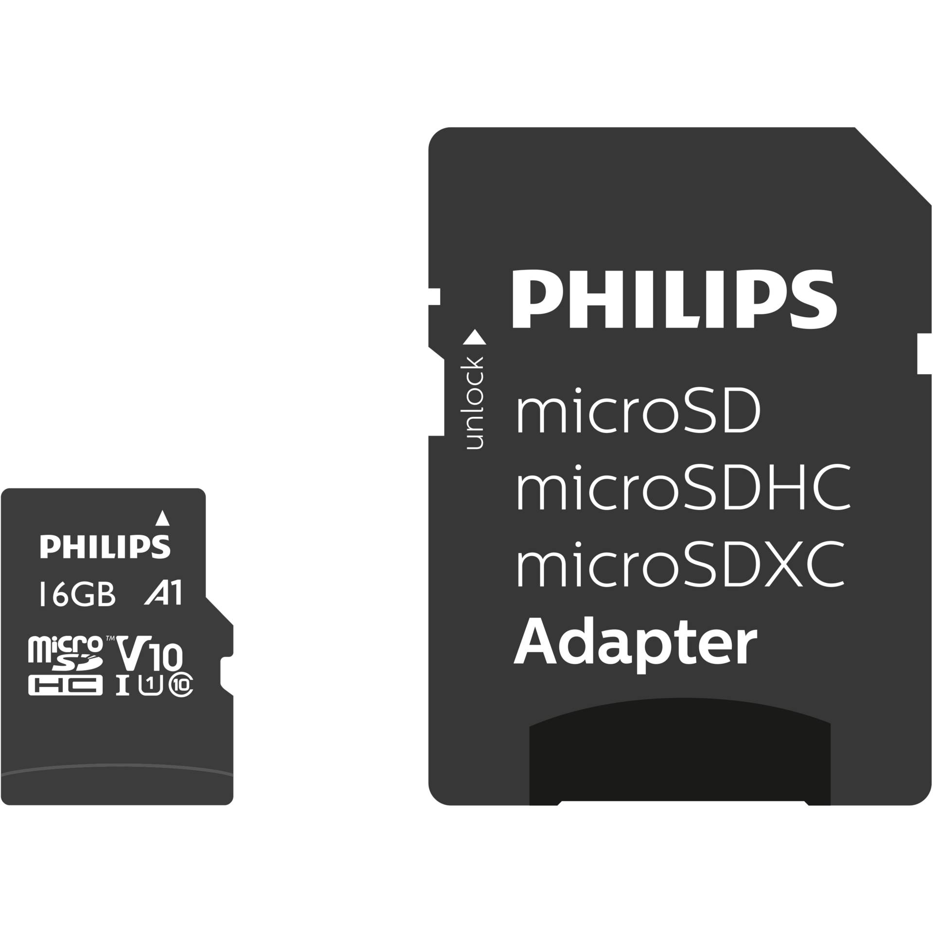 Philips MicroSDHC Card      16GB Class 10 UHS-I U1 incl. ada