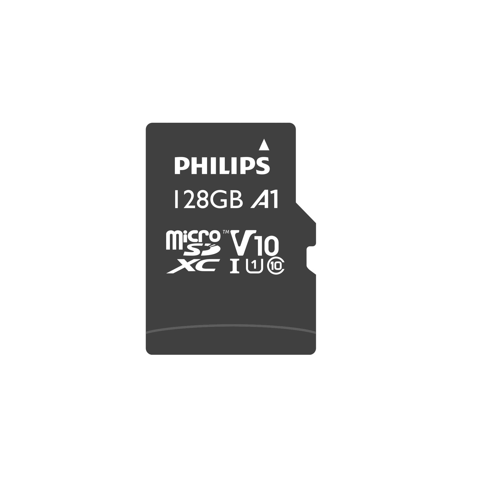 Philips MicroSDXC Card     128GB Class 10 UHS-I U1 incl. ada