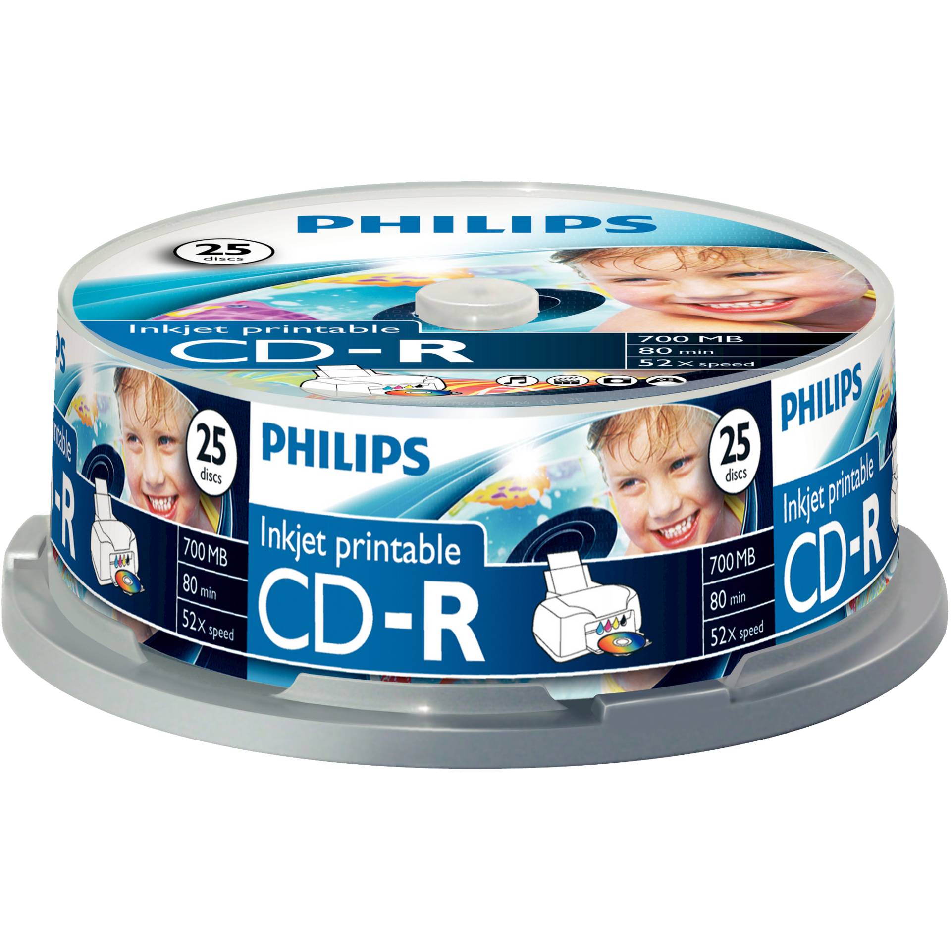 1x25 Philips CD-R 80Min 700MB 52x IW SP
