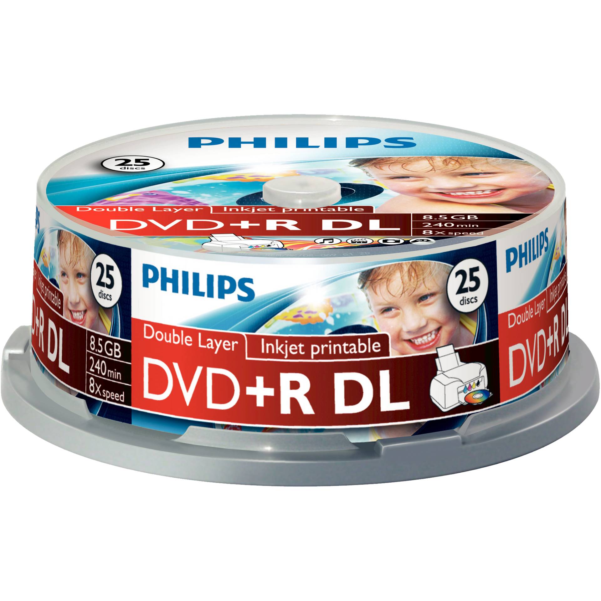 1x25 Philips DVD+R 8,5GB DL 8x IW SP