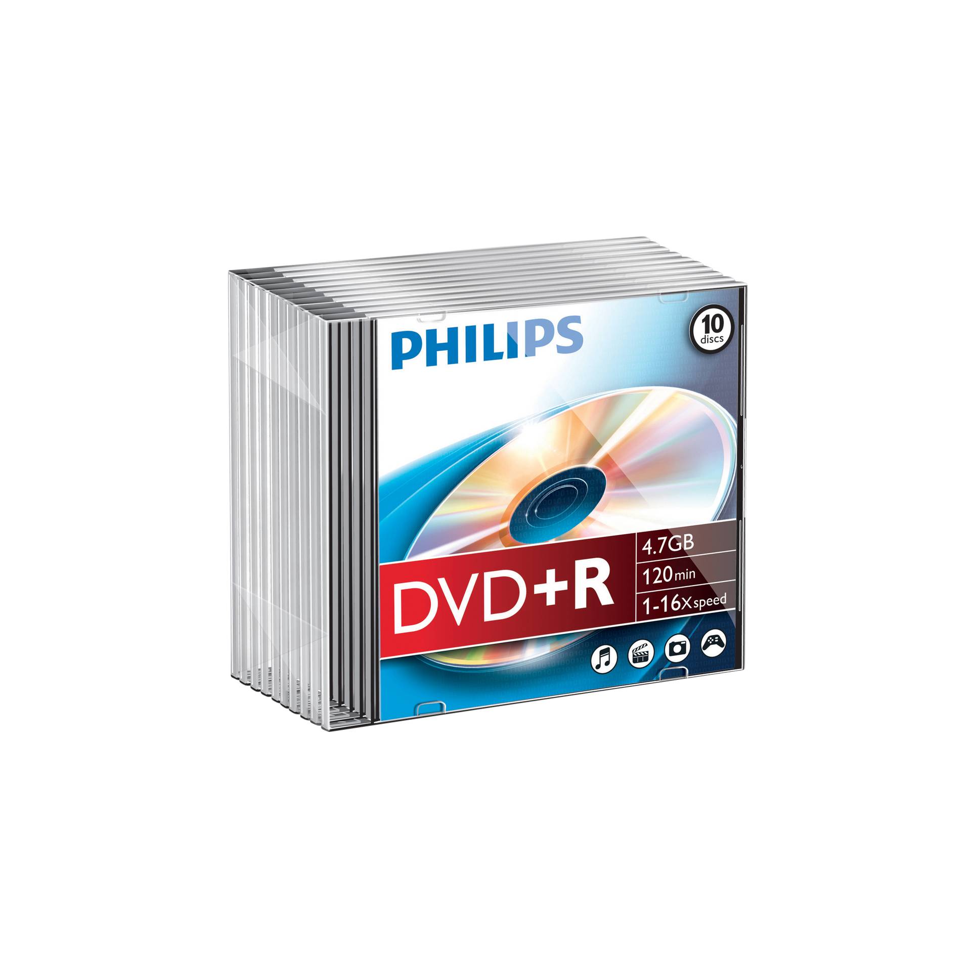 1x10 Philips DVD+R 4,7GB 16x SL