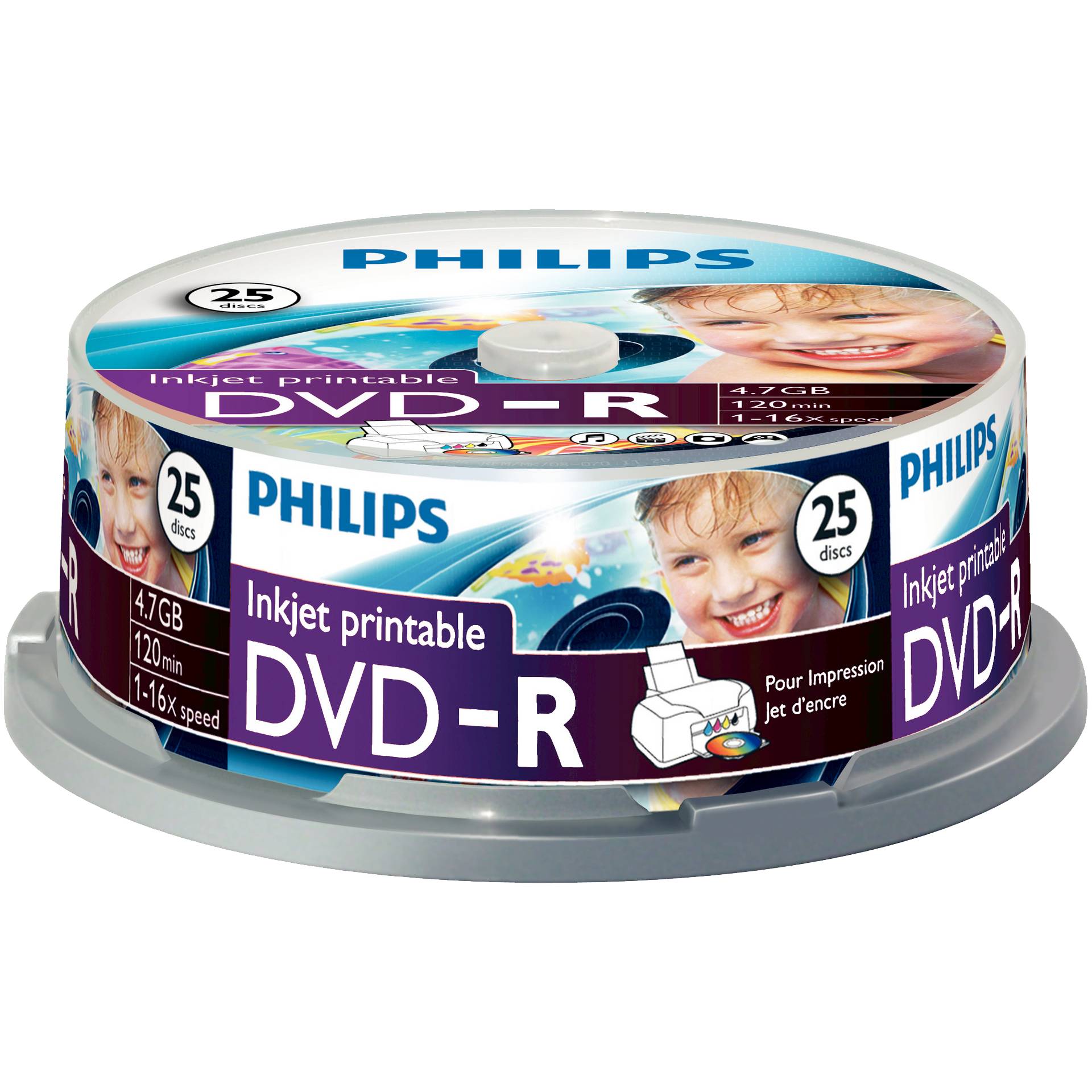 1x25 Philips DVD-R 4,7GB 16x IW SP