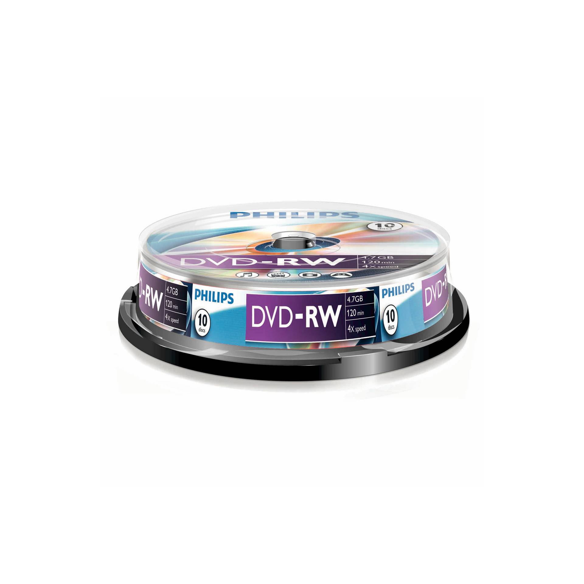 1x10 Philips DVD-RW 4,7GB 4x SP