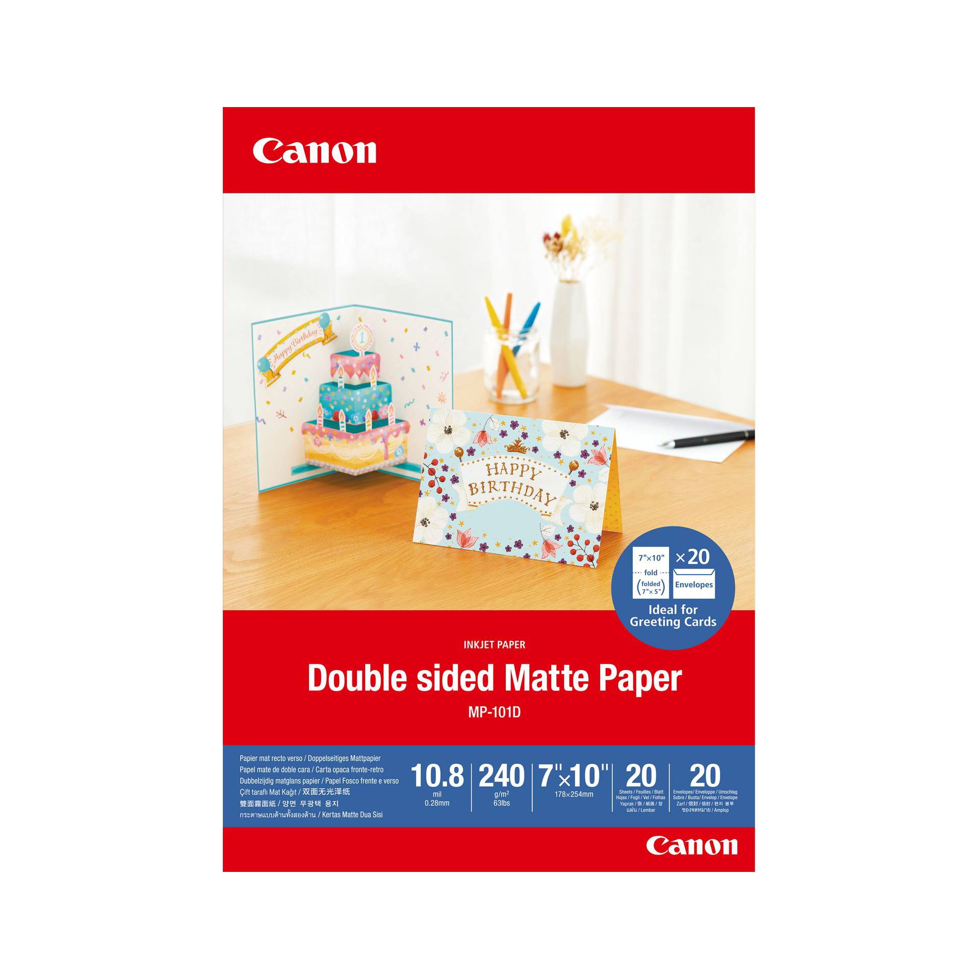 Canon MP-101 D 7x10 , 20 fogli Double sided Matte Paper, 240