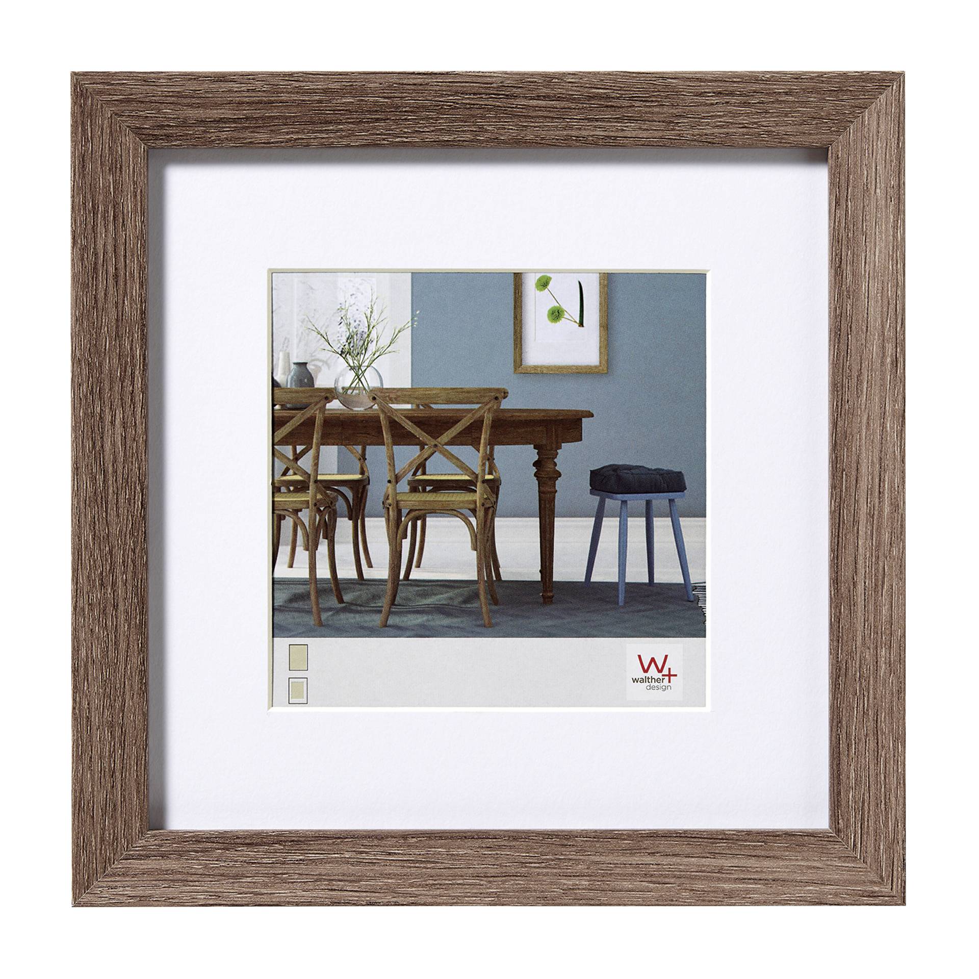 Walther Fiorito noce 40x40 legno incl. Passepartout EF440N