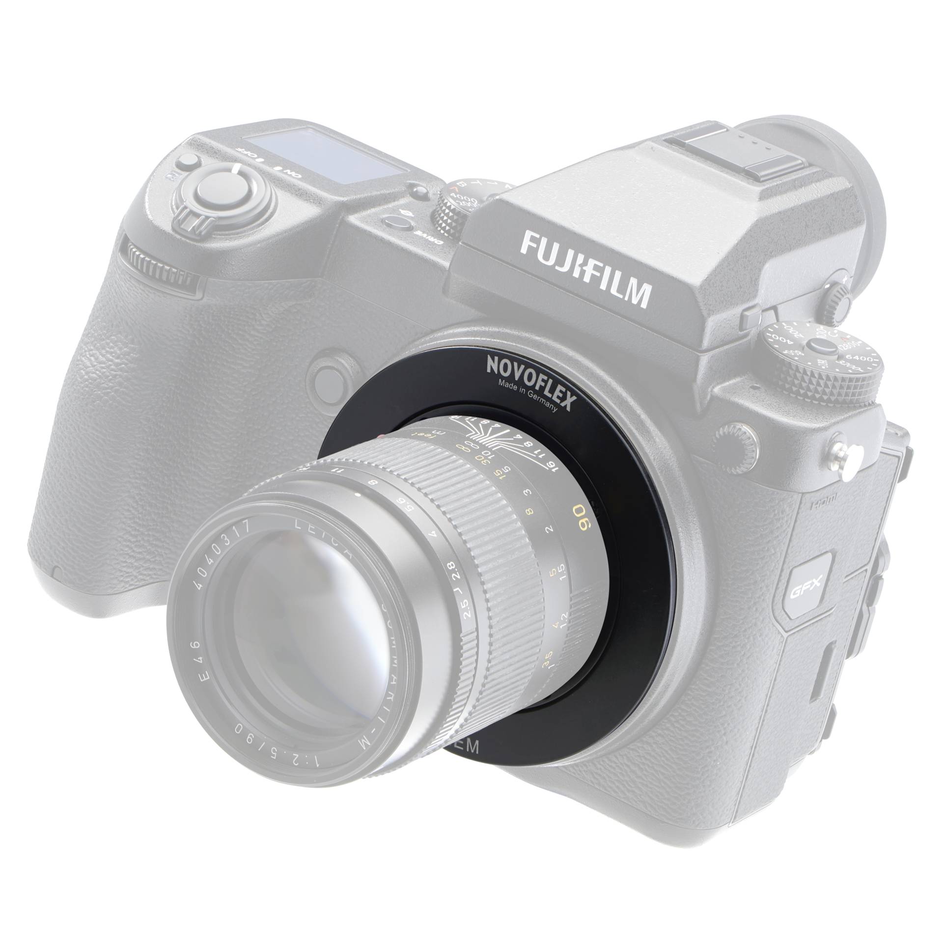 Novoflex adatt. Leica M obiettivo a Fuji G-Mount camera