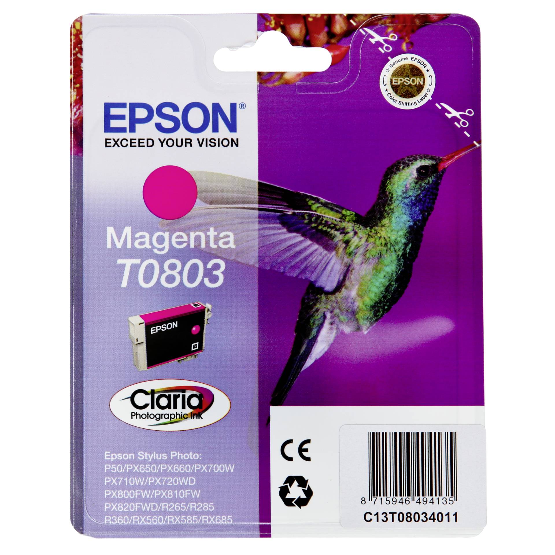 Epson cartuccia     magenta T 080                     T 0803