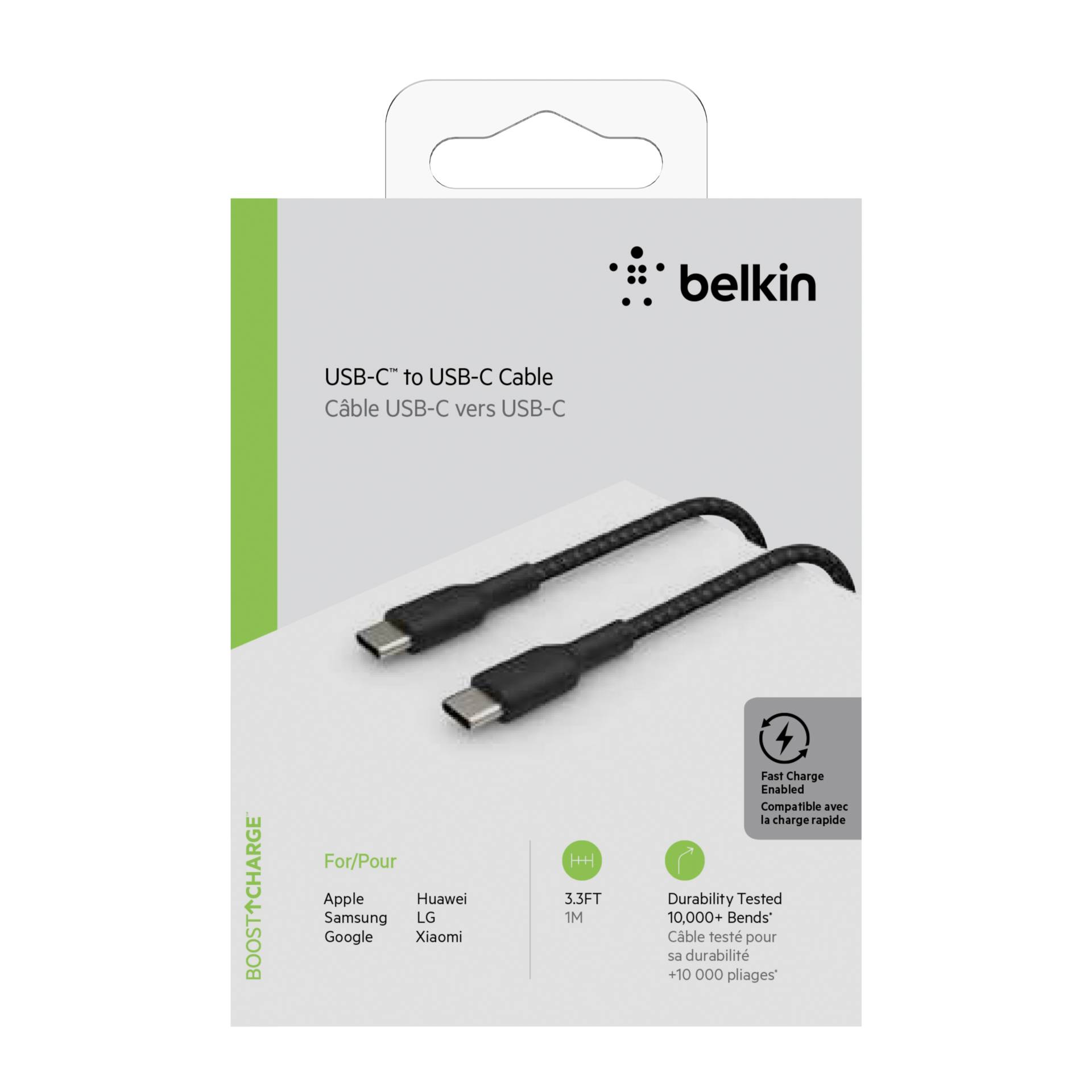 Belkin cavo USB-C/USB-C 1m rivestito, nero, CAB004bt1MBK