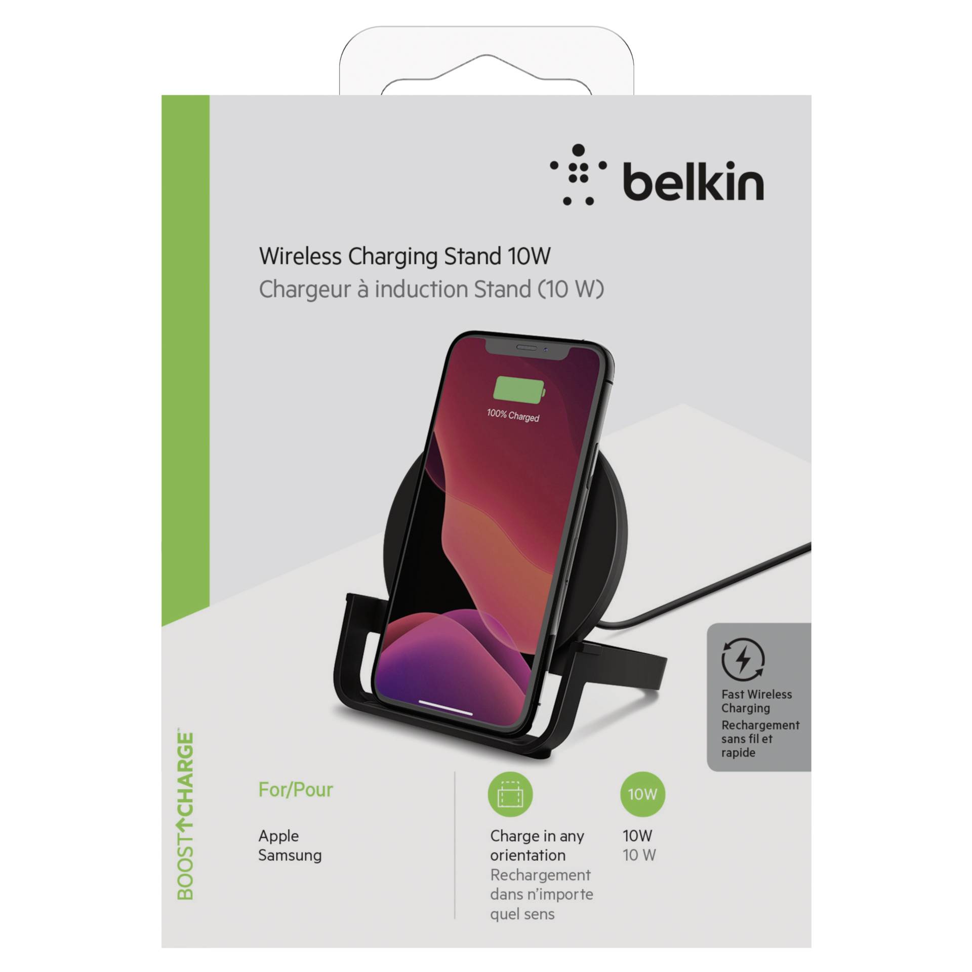 Belkin Wireless Charging Stand 10W Micro-USB Cab. Power Supp
