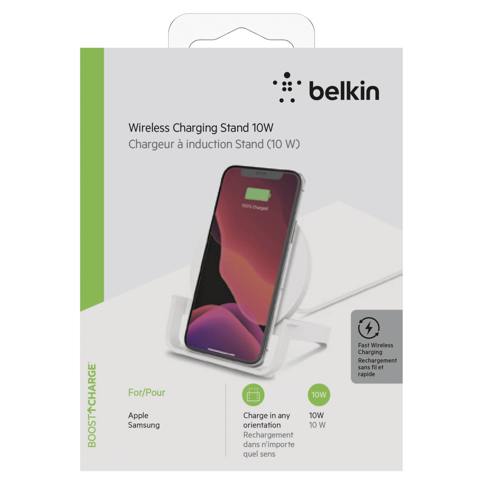 Belkin Wireless Charging Stand 10W Micro-USB Cab. Adaptor wh