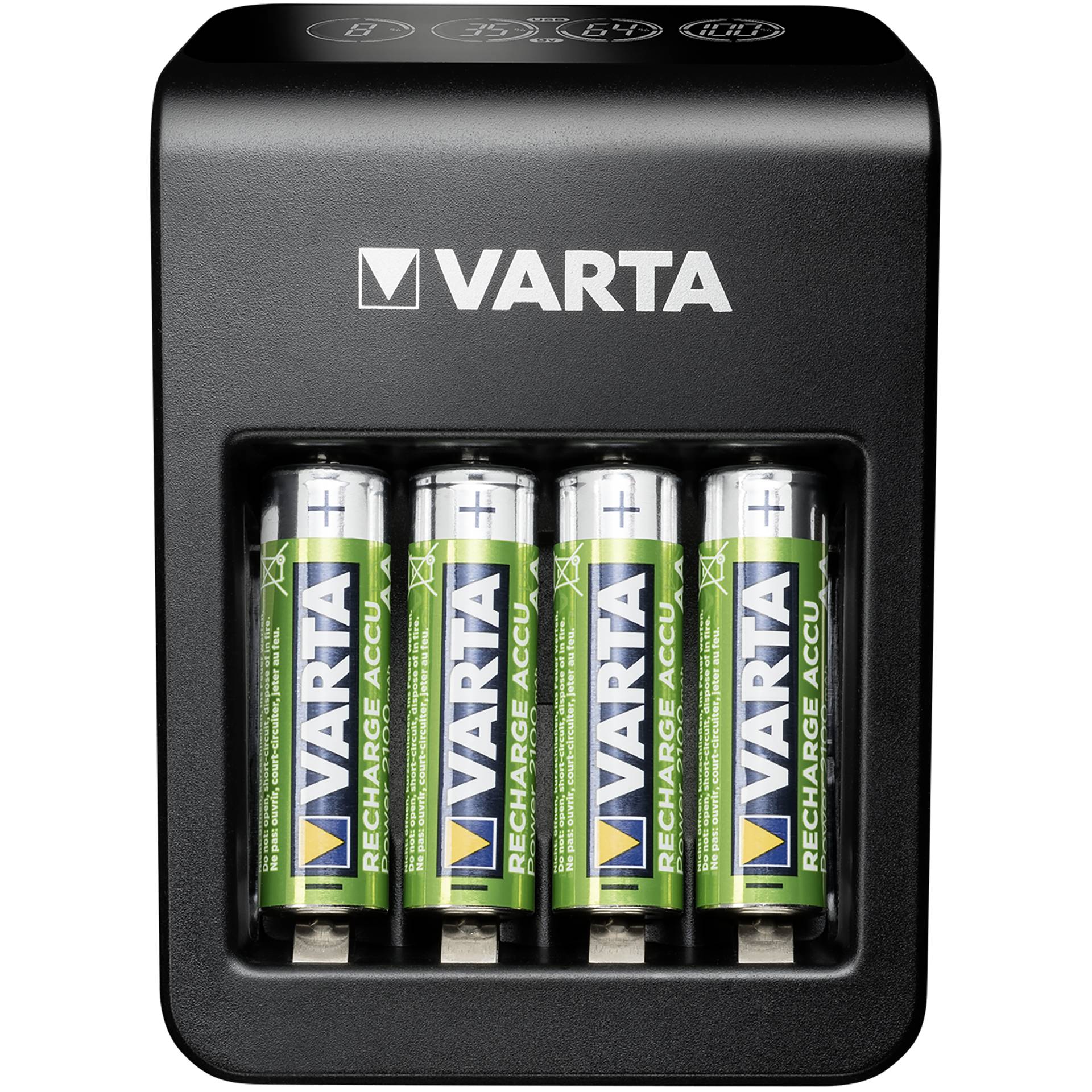 Varta LCD Pug Charger+ incl. 4 batteria 2100 mAh AA