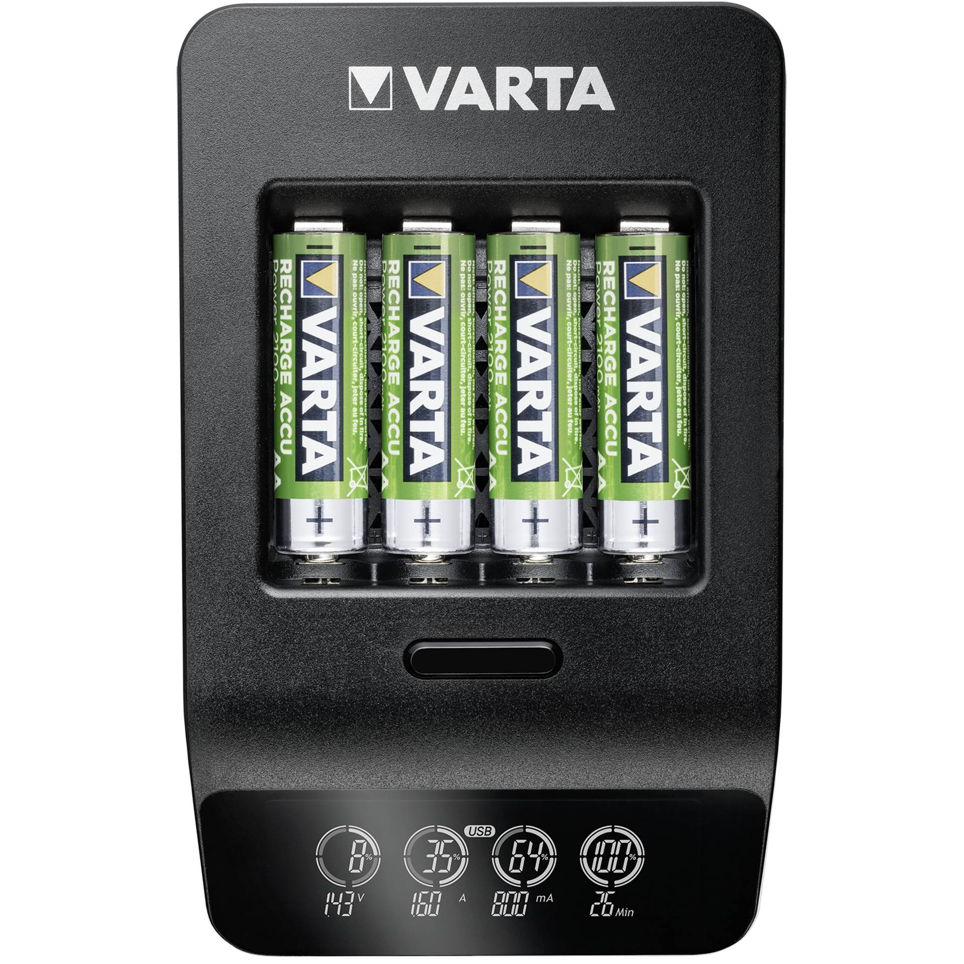 Varta LCD Smart Charger+ con 4 batterie 2100 mAh AA