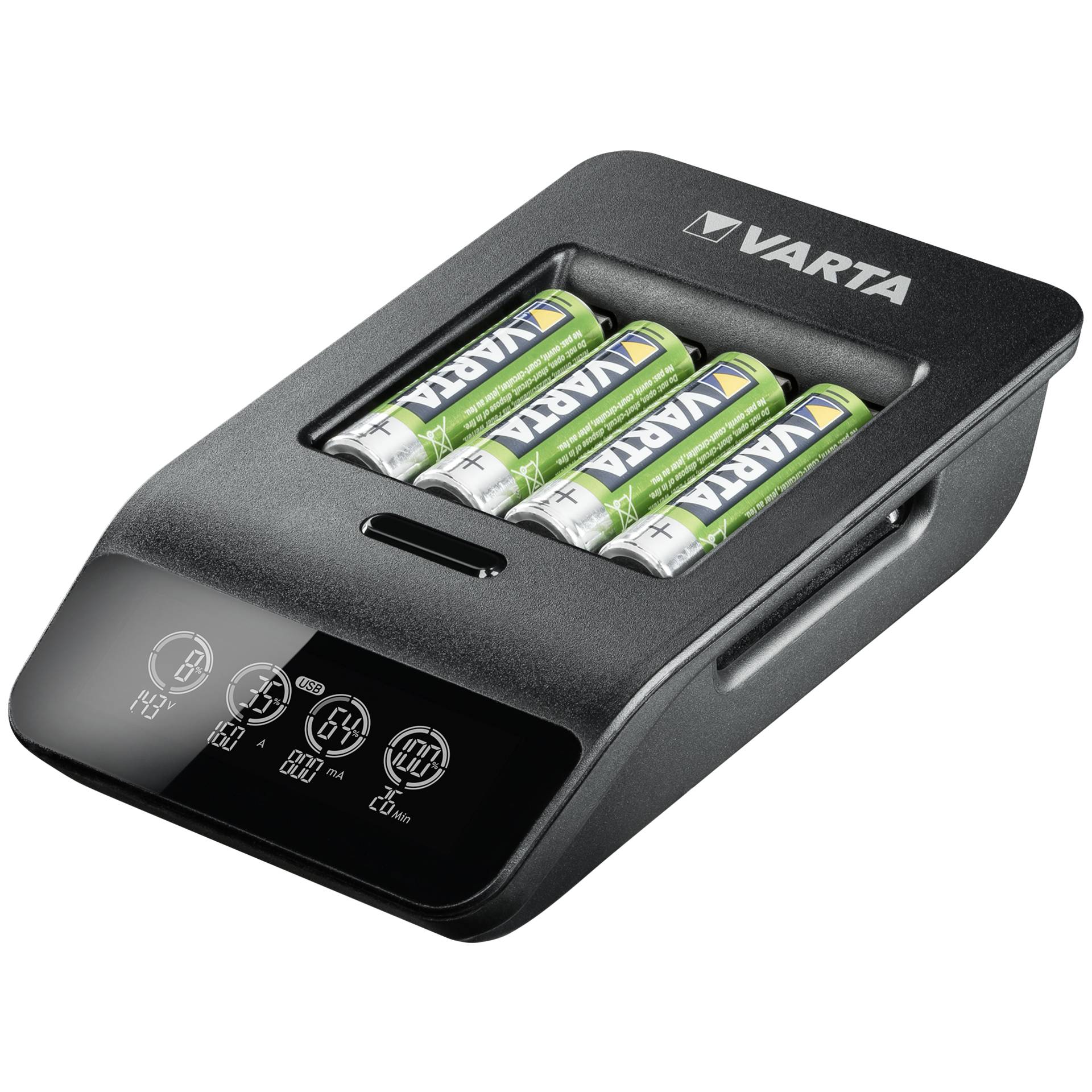 Varta LCD Smart Charger+ con 4 batterie 2100 mAh AA