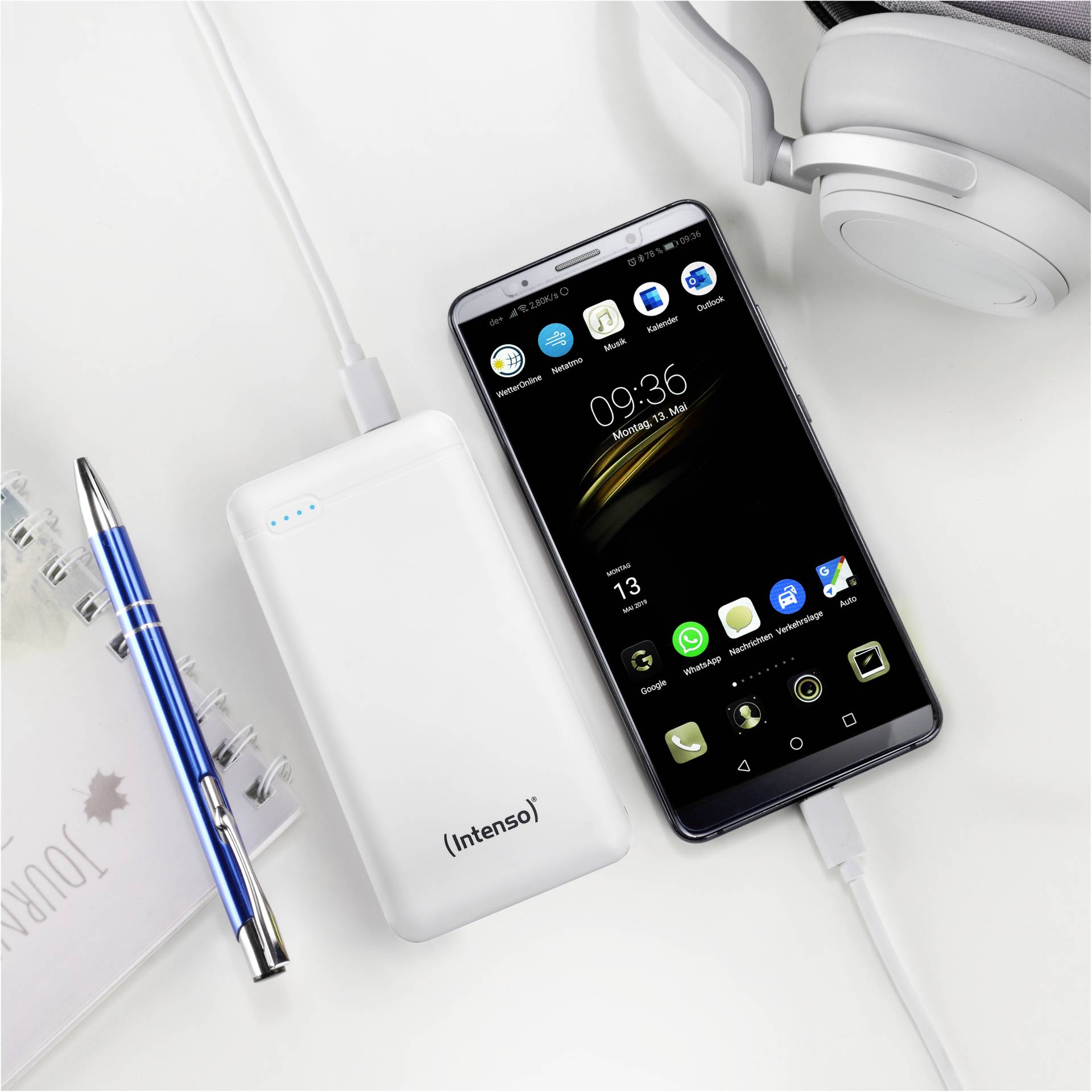 Intenso Powerbank XS20000 bian. 20000 mAh incl. USB-A to tip