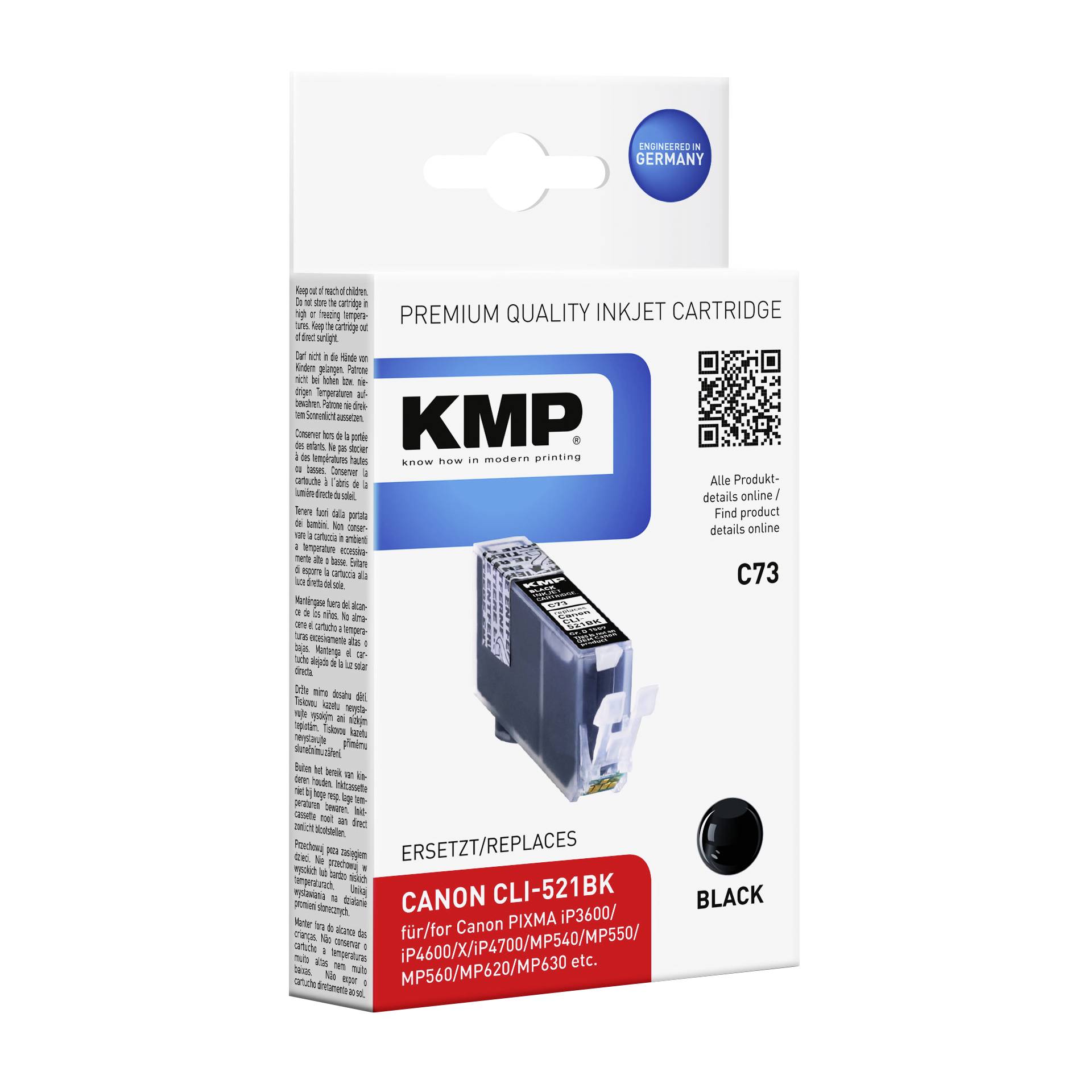 KMP C73 cartuccia     nero compatibile con Canon CLI-521 BK