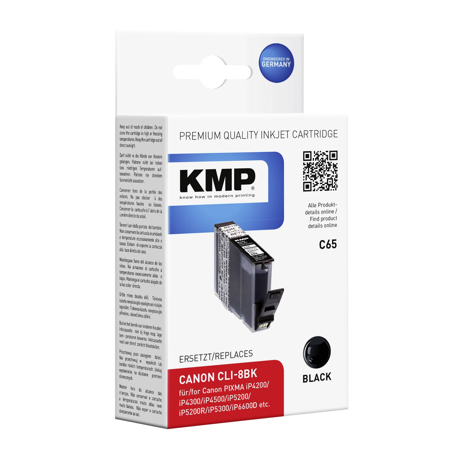 KMP C65 cartuccia     nero compatibile con Canon CLI-8 BK