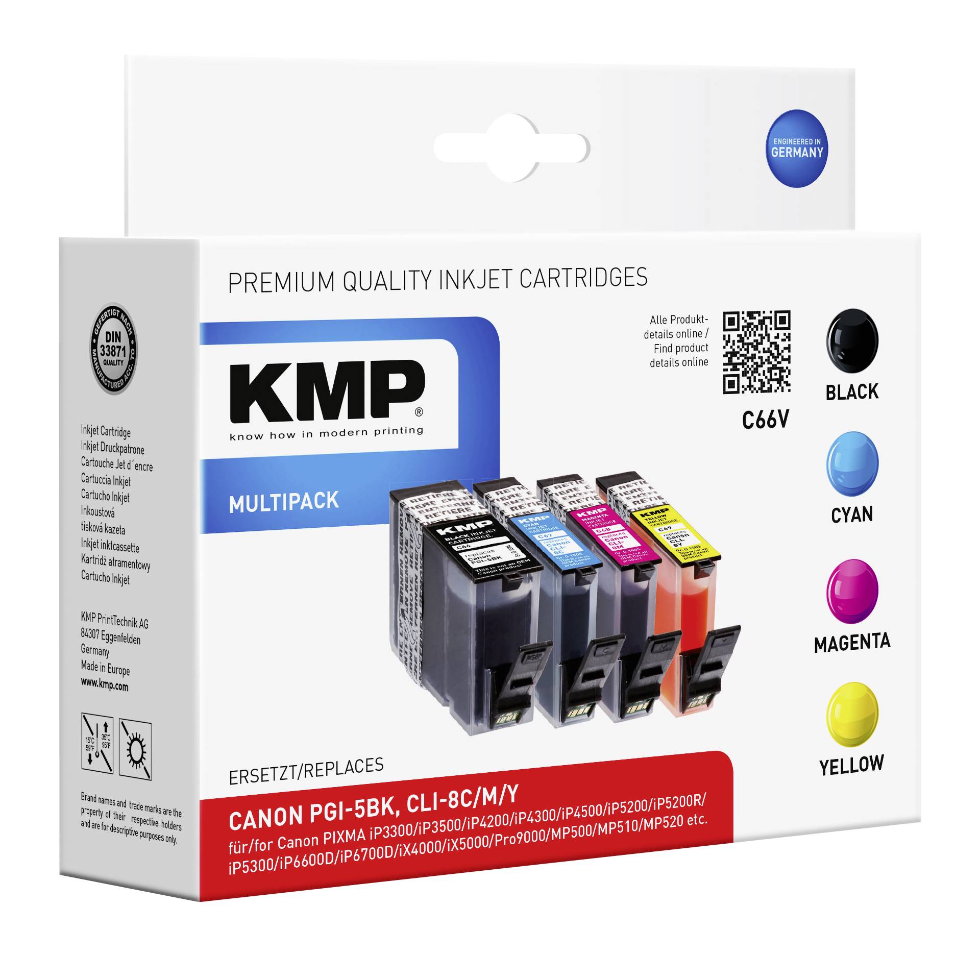 KMP C66V Promo Pack   BK/C/M/Y comp. con Canon PGI-5 / CLI-8
