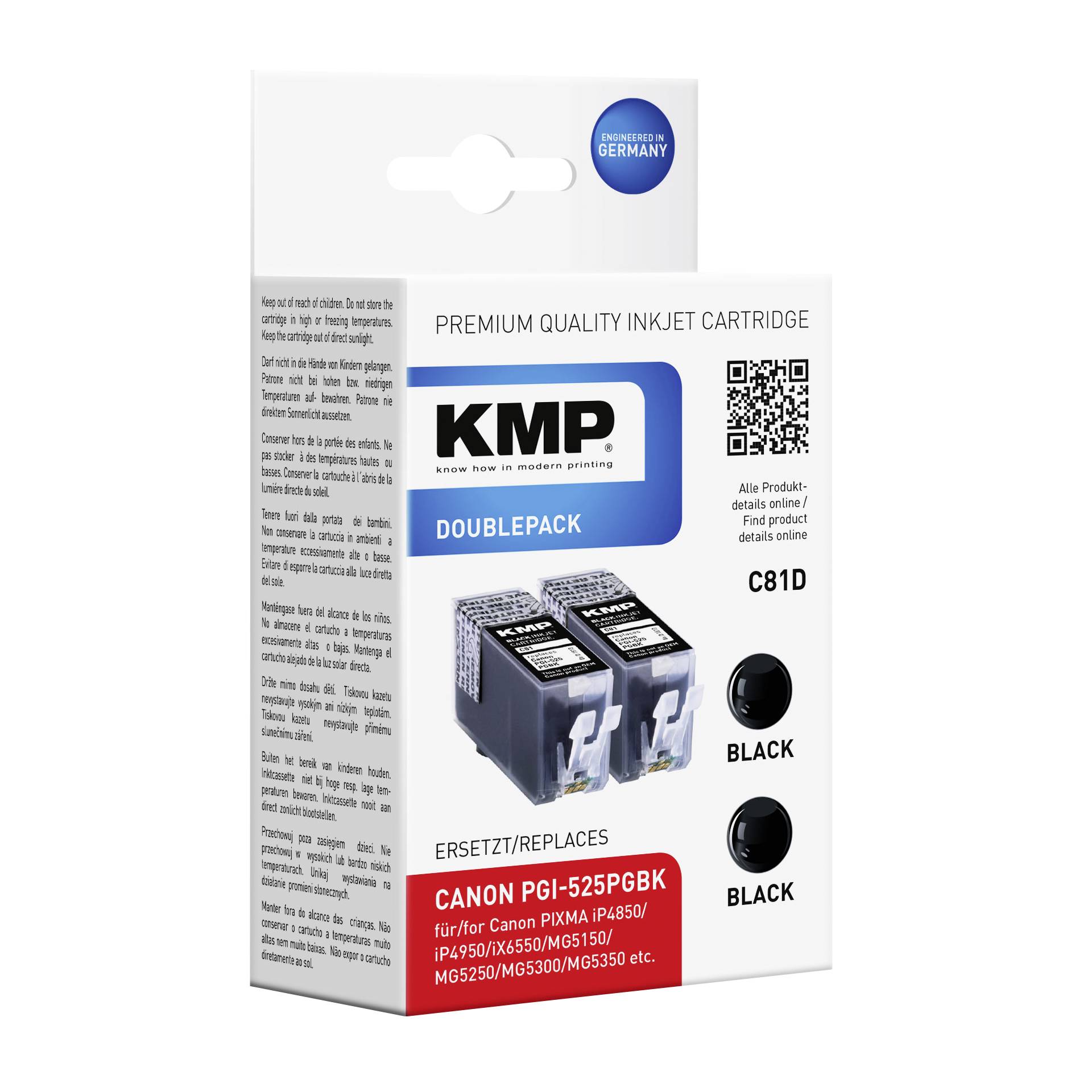 KMP C81D cartuccia     sw DP kompatibel m. Canon PGI-525 PGB