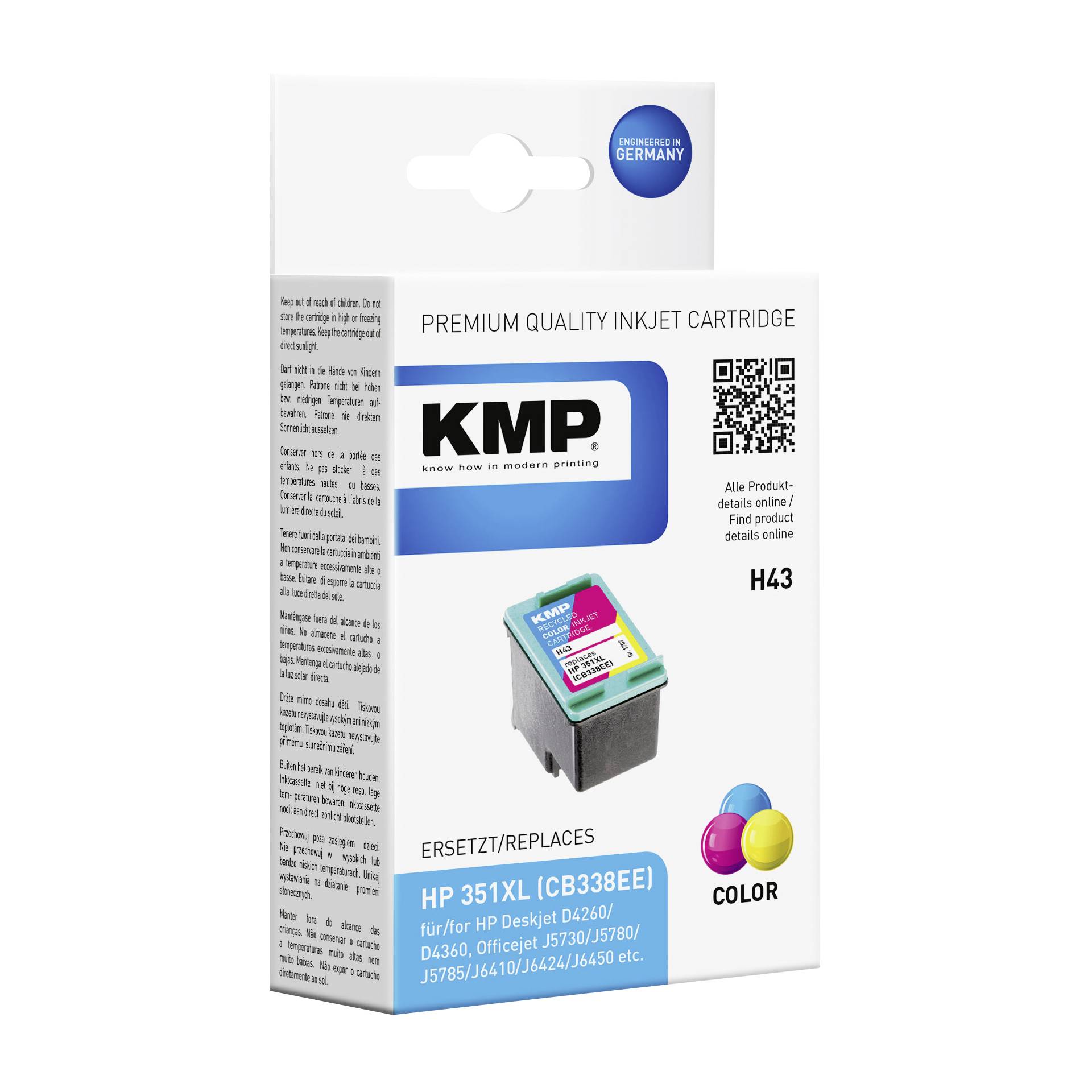 KMP H43 cartuccia     colore comp. con HP CB 338 EE Nr. 351X