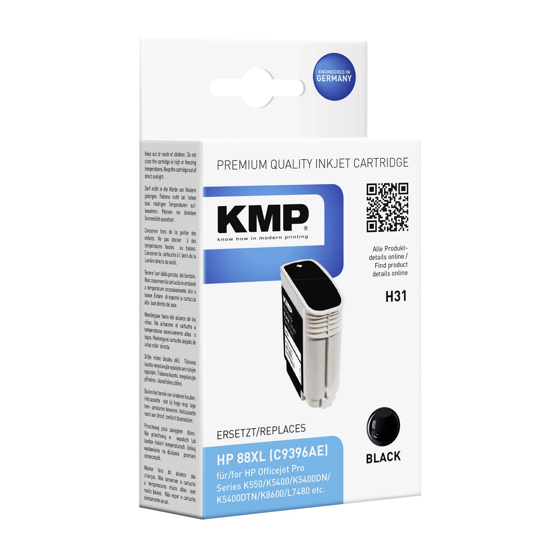KMP H31 cartuccia     nero comp. con HP C 9396 AE Nr. 88 XL