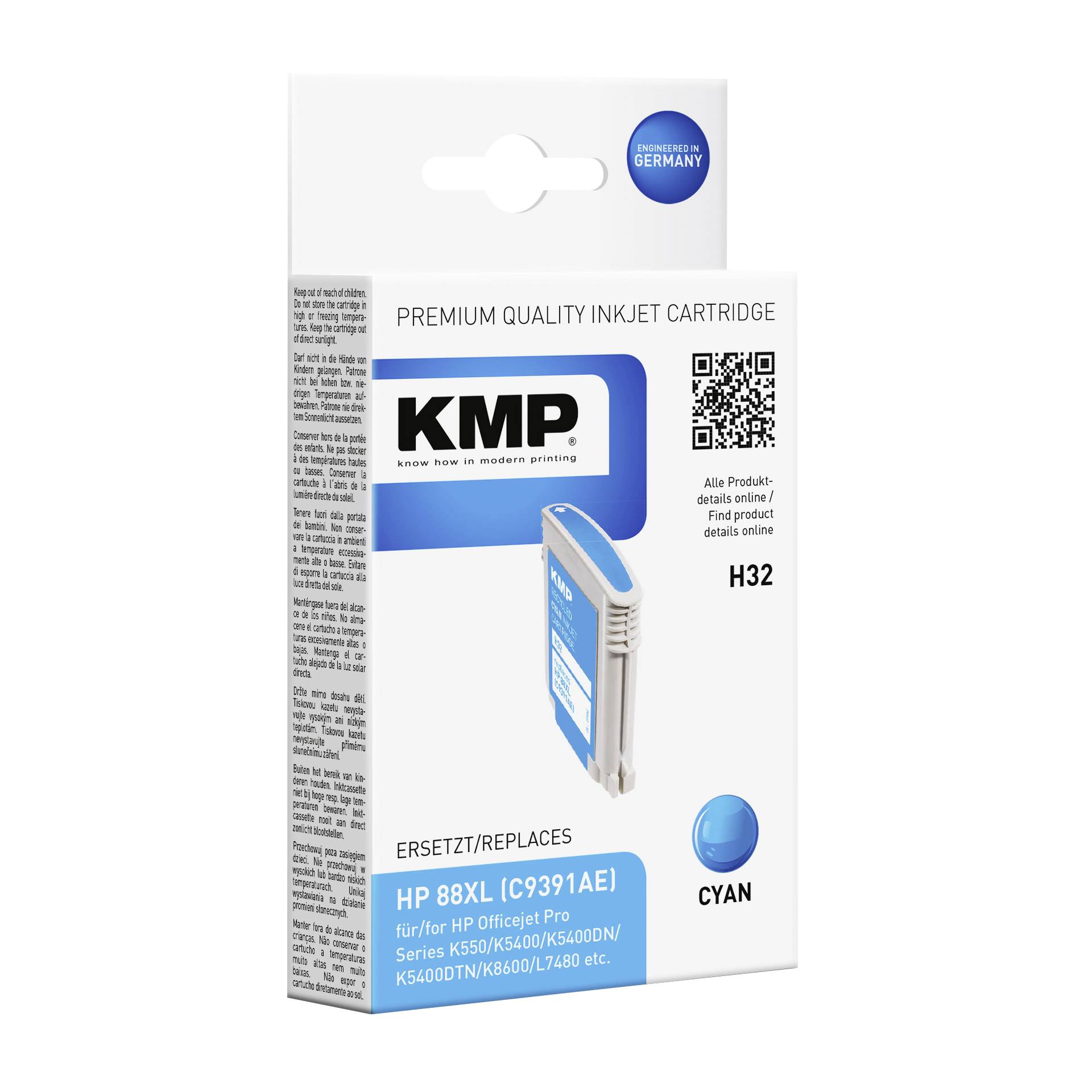 KMP H32 cartuccia     ciano comp. con HP C 9391 AE Nr. 88 XL