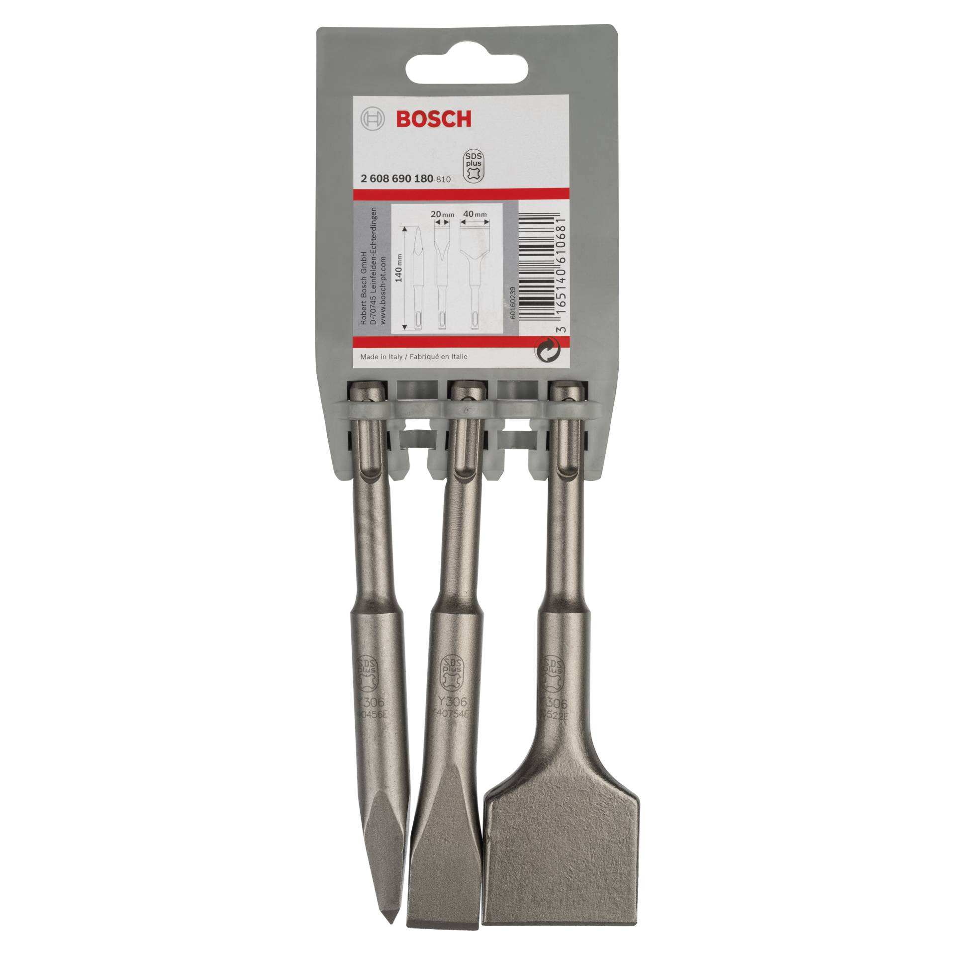 Bosch chisel set SDS plus 3 pcs  140 mm