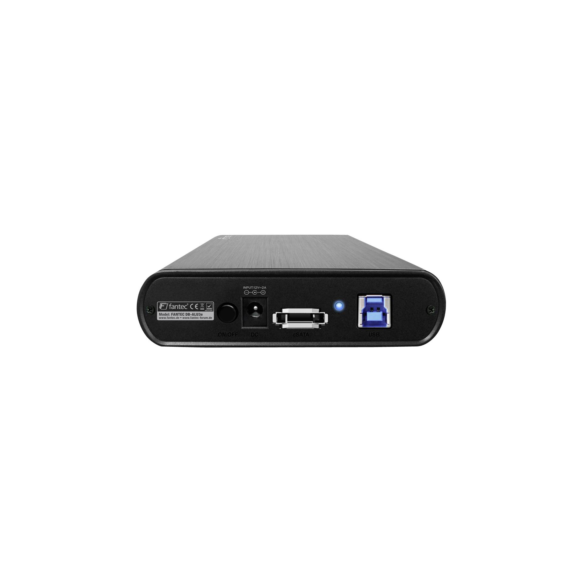 FANTEC DB-ALU 3 e nero 3,5  corpo   USB 3.0 eSATA