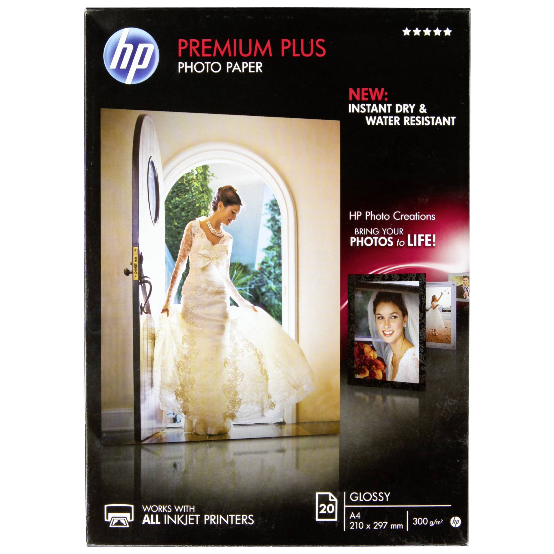 HP Premium Plus carta foto  A 4 bianco lucido, 20 fogli, 300